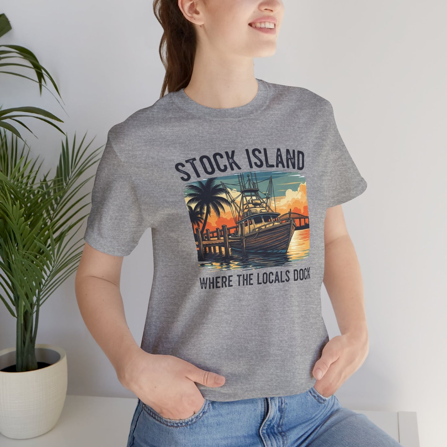 FLORIDA KEYS COLLECTION Stock Island Sunset Tee | Unisex Jersey Short Sleeve Shirt for Beach Lovers, Casual Outings