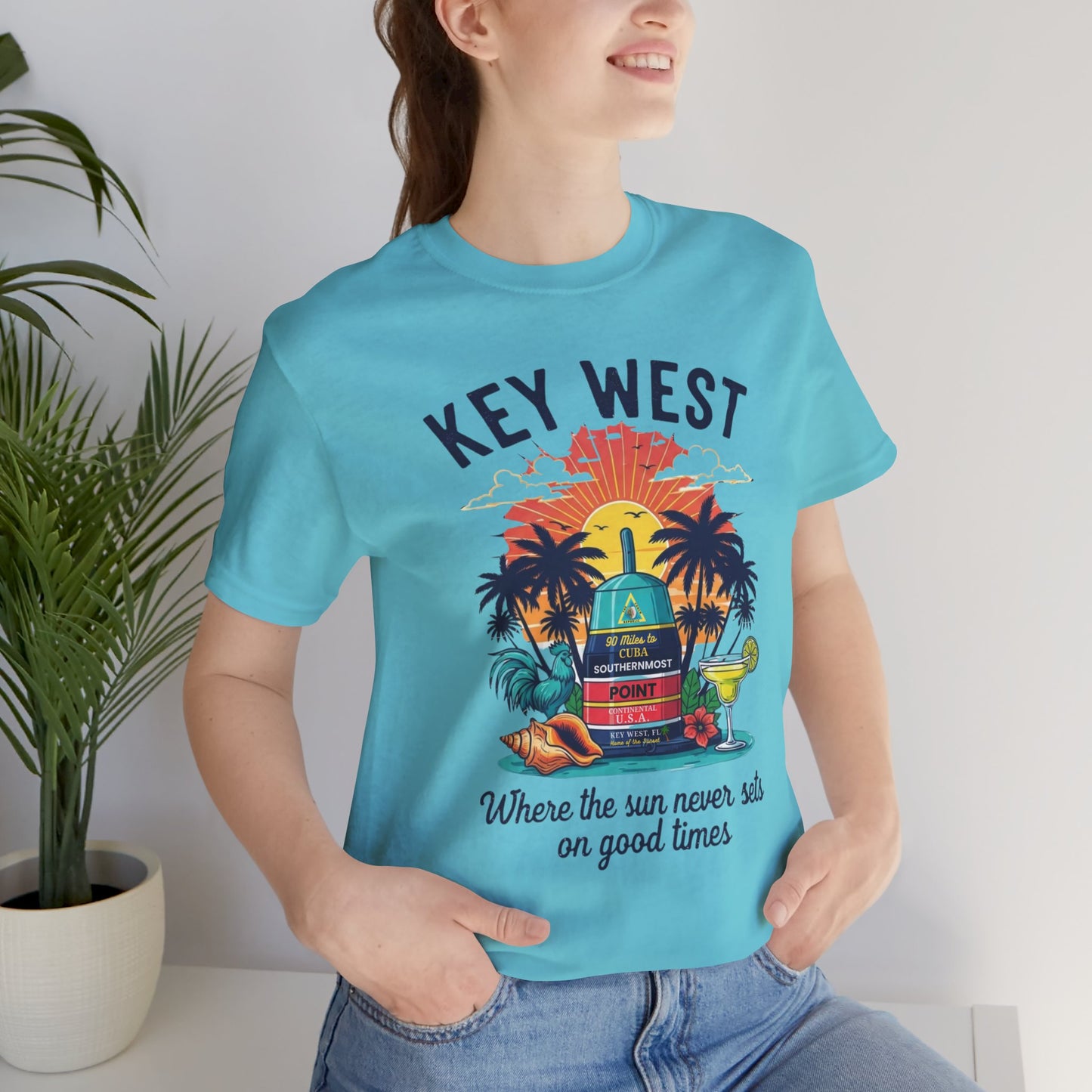 FLORIDA KEYS COLLECTION Key West Sunset Tee, Unisex Jersey T-Shirt, Beach Vibes Shirt