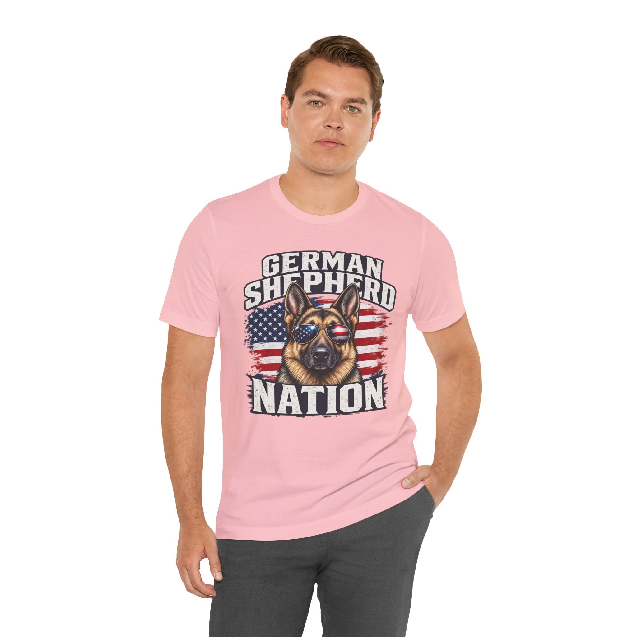 German Shepherd Nation T-Shirt – American Flag Dog Tee for Dog Lovers