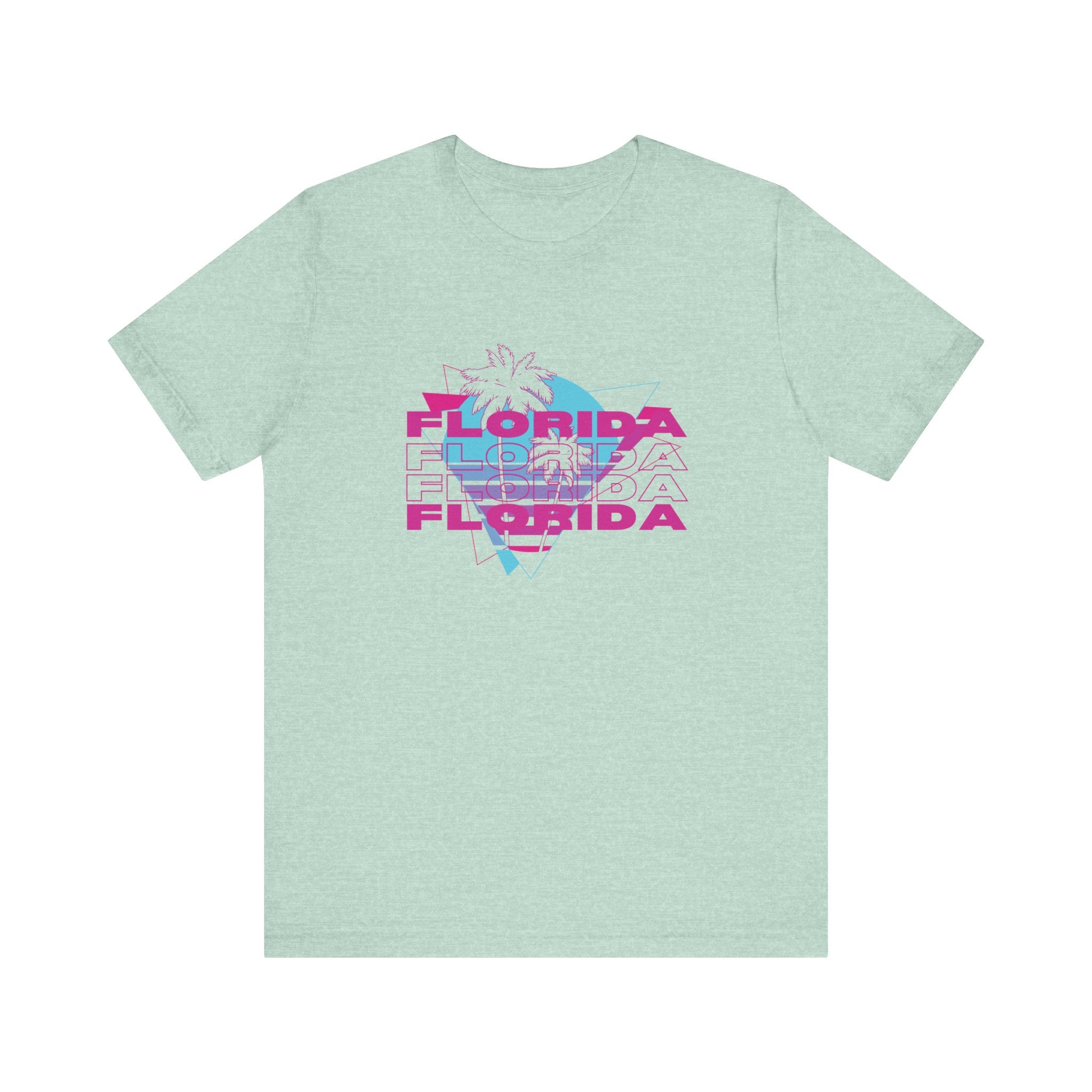 Florida Vibes Unisex Jersey Tee - Retro Design with Palm Tree
