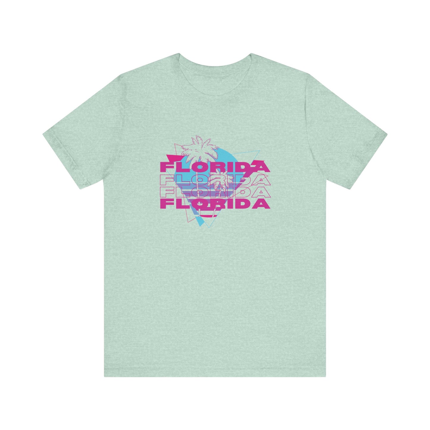 Florida Vibes Unisex Jersey Tee - Retro Design with Palm Tree