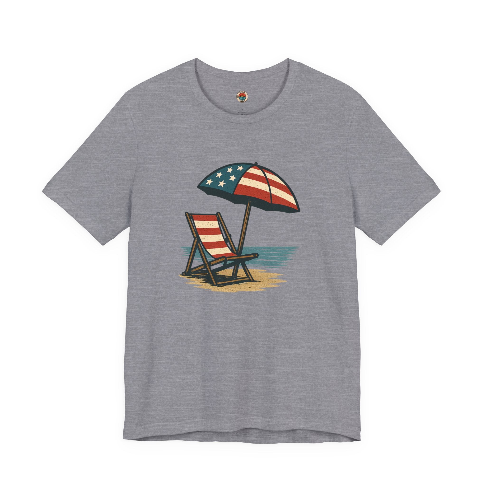 Patriotic Beach Tee, Unisex Summer Shirt, Americana Apparel, 4th of July