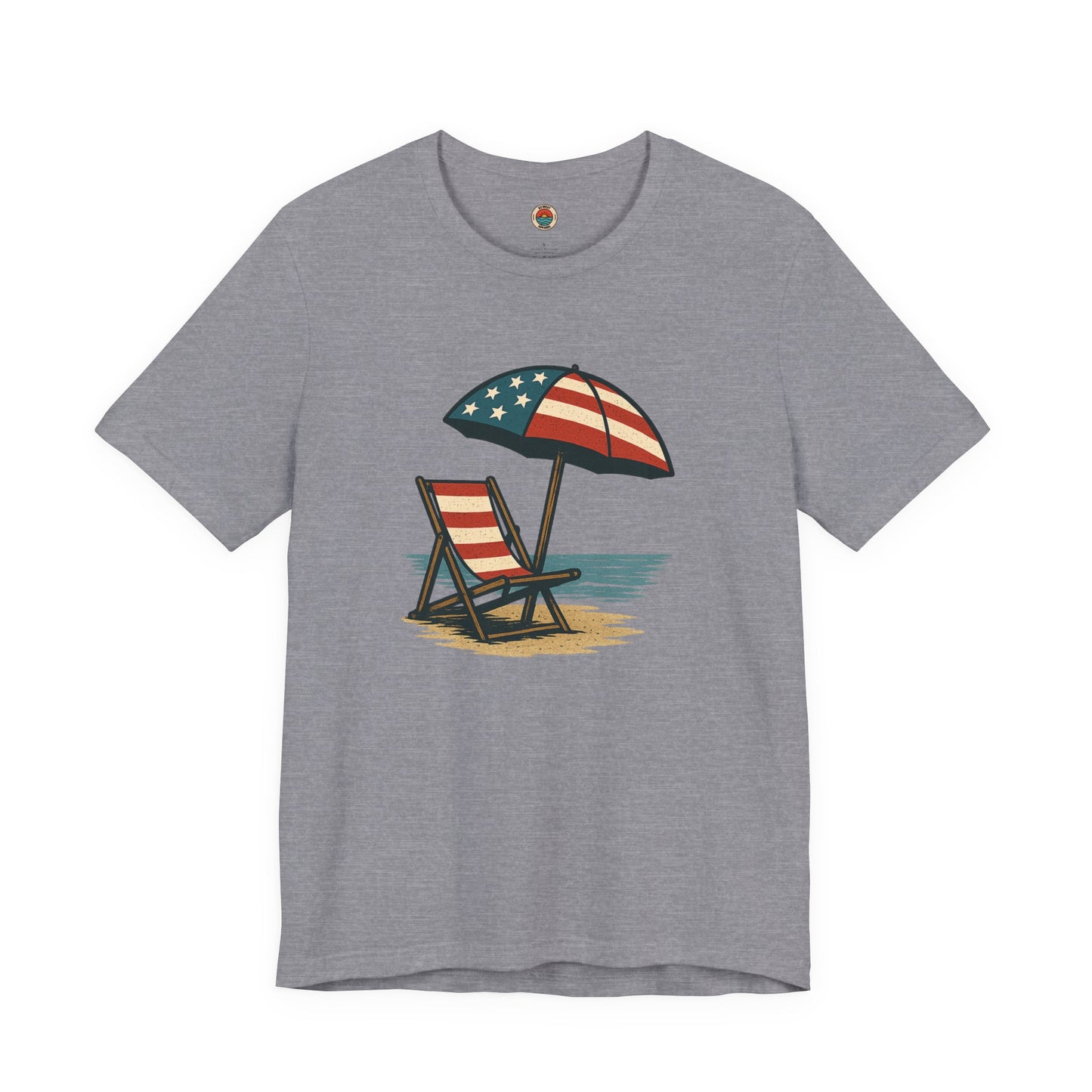 Patriotic Beach Tee, Unisex Summer Shirt, Americana Apparel, 4th of July