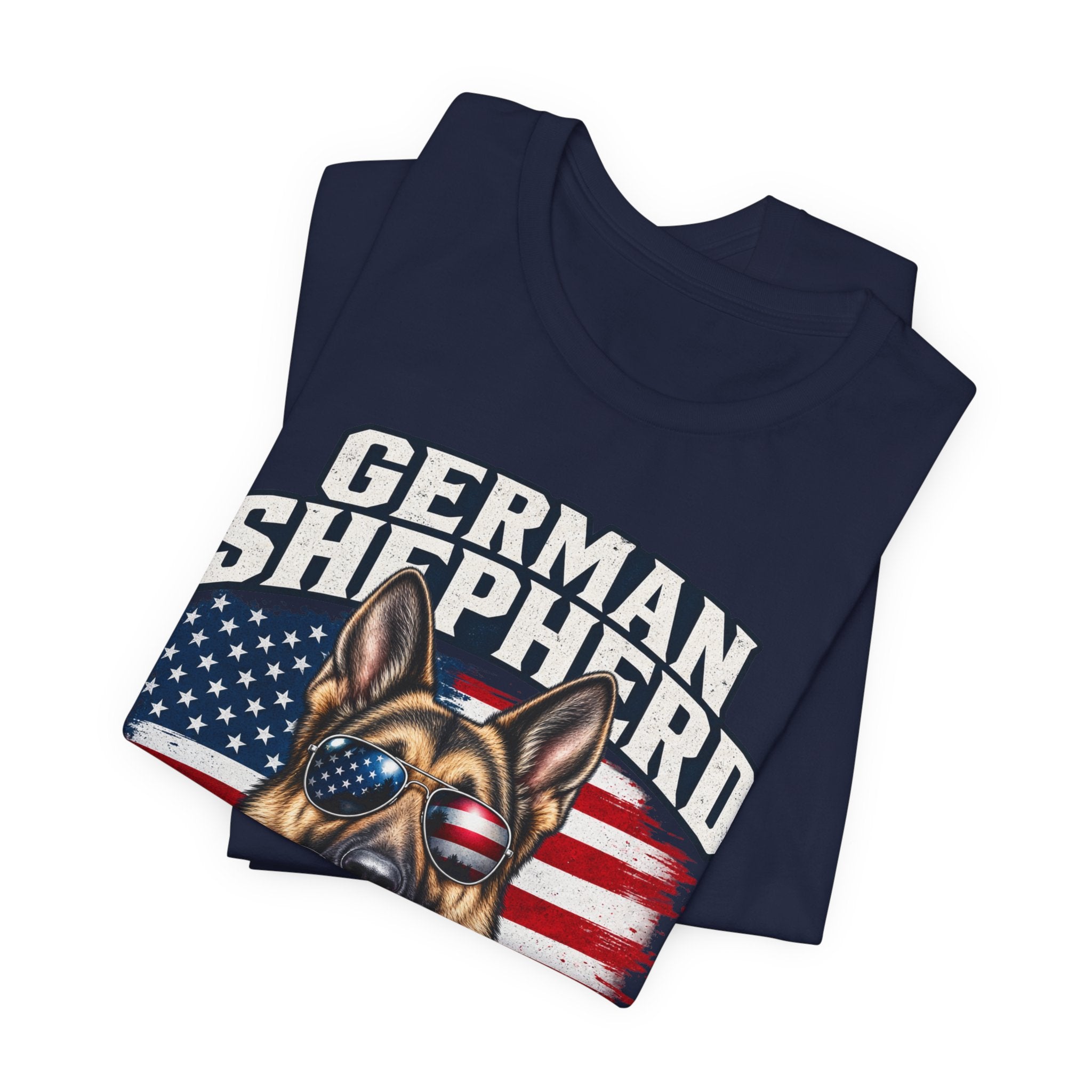 German Shepherd Nation T-Shirt – American Flag Dog Tee for Dog Lovers