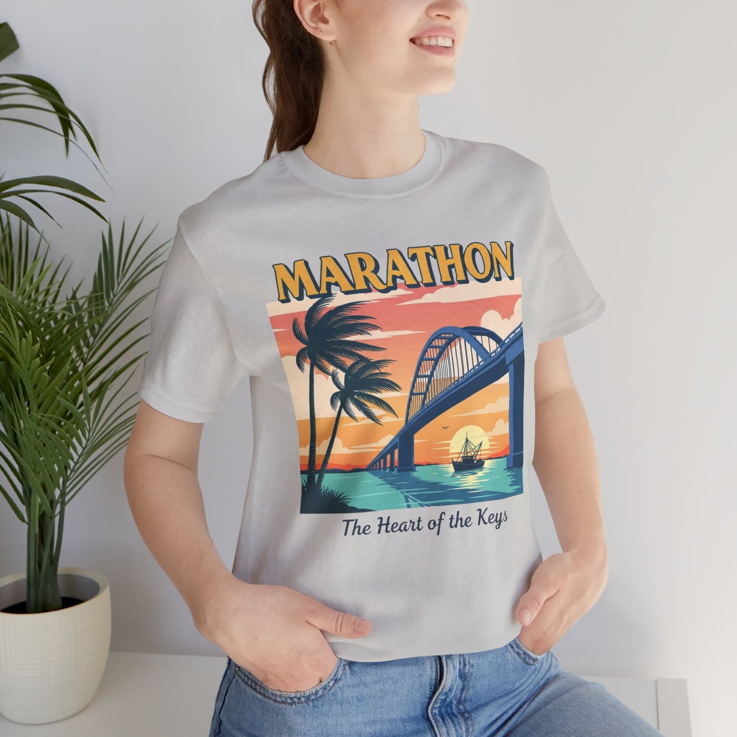 FLORIDA KEYS COLLECTION Marathon Sunset Graphic Tee - Unisex Jersey Short Sleeve T-Shirt