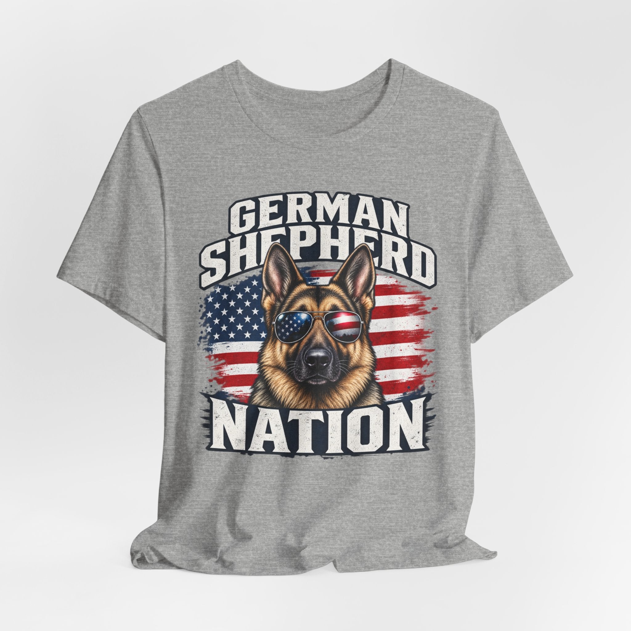 German Shepherd Nation T-Shirt – American Flag Dog Tee for Dog Lovers