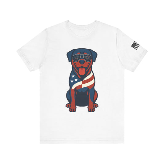 Patriotic Rottweiler Dog Graphic Tee, Unisex T-Shirt for Dog Lovers