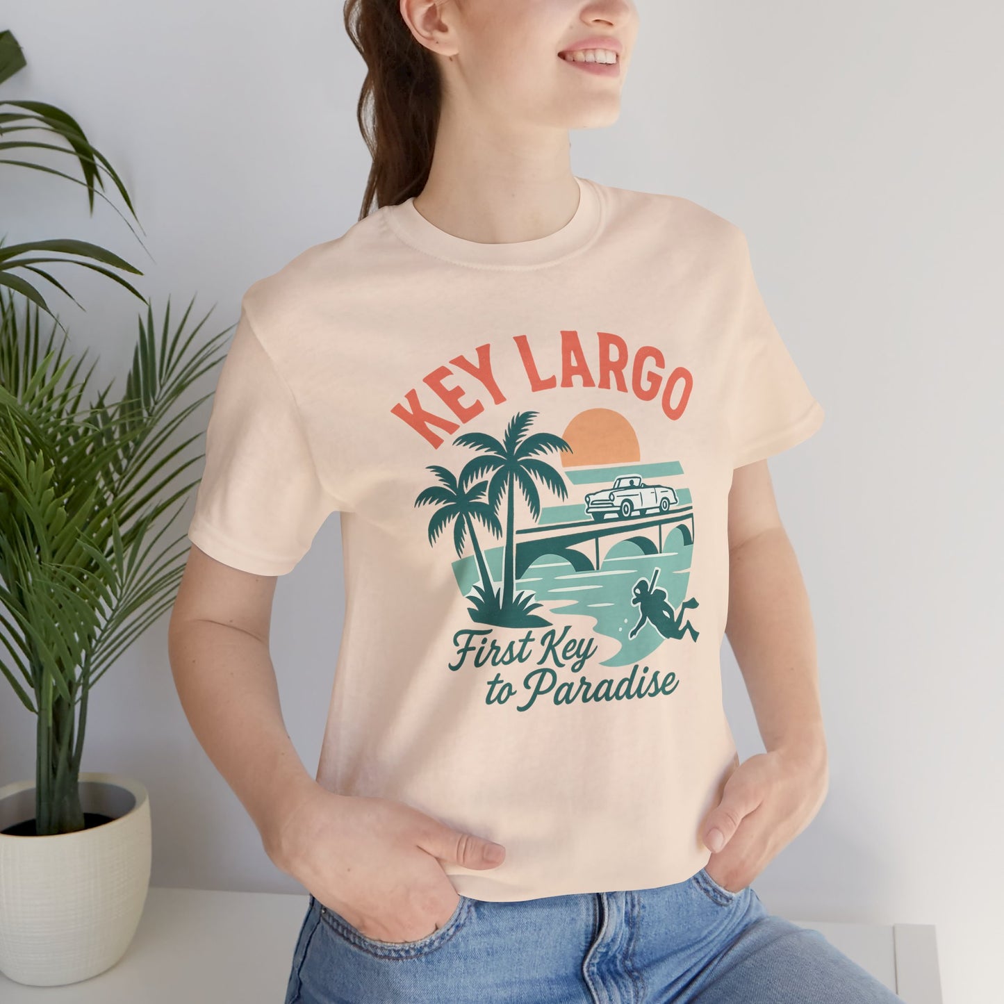 FLORIDA KEYS COLLECTION Key Largo Vintage Vibe Tee, Unisex Jersey Shirt