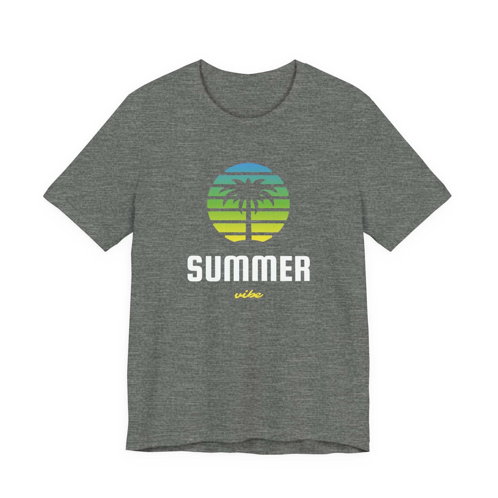 Summer Vibe Unisex Jersey Tee - Retro Palm Tree Graphic Shirt