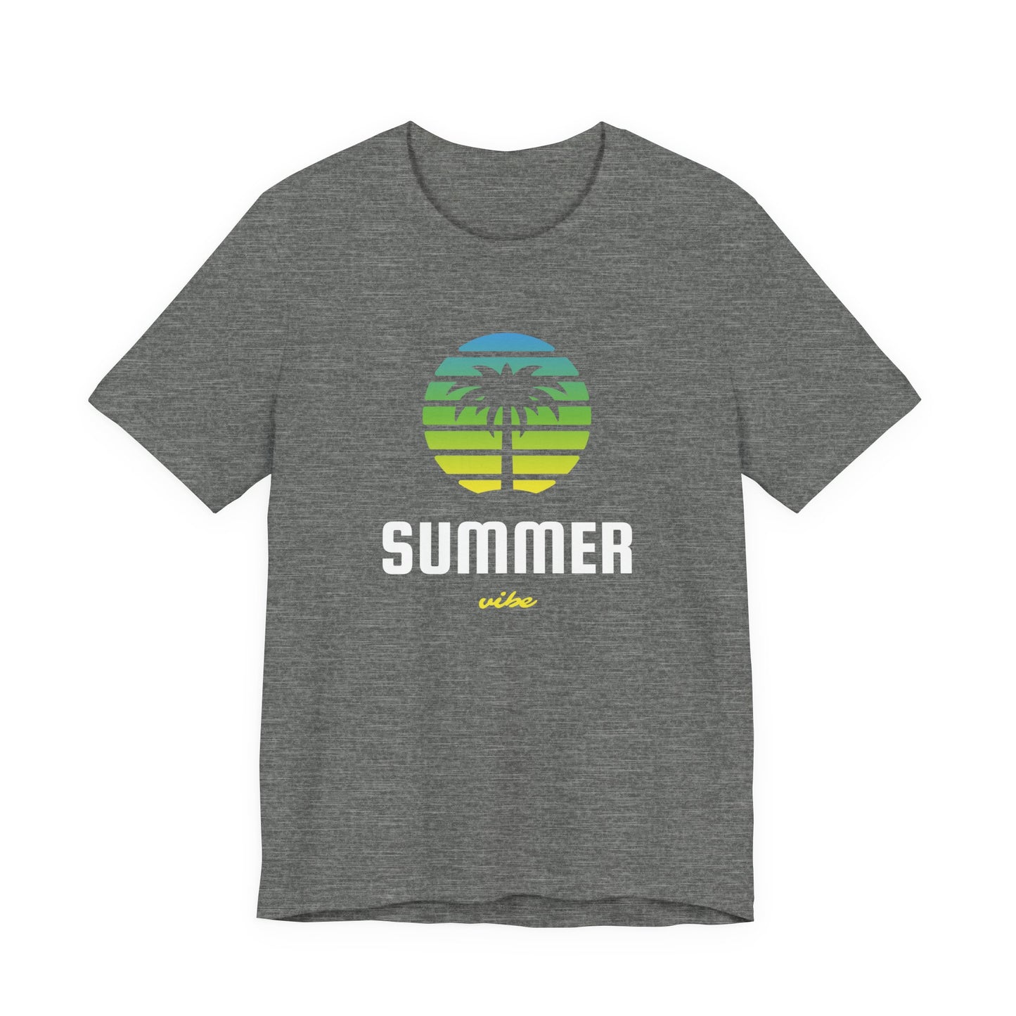 Summer Vibe Unisex Jersey Tee - Retro Palm Tree Graphic Shirt