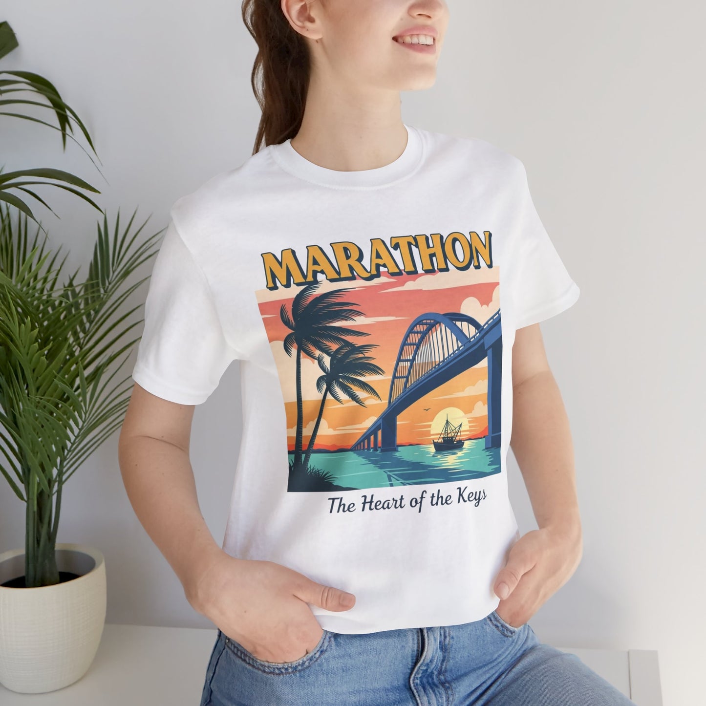 FLORIDA KEYS COLLECTION Marathon Sunset Graphic Tee - Unisex Jersey Short Sleeve T-Shirt