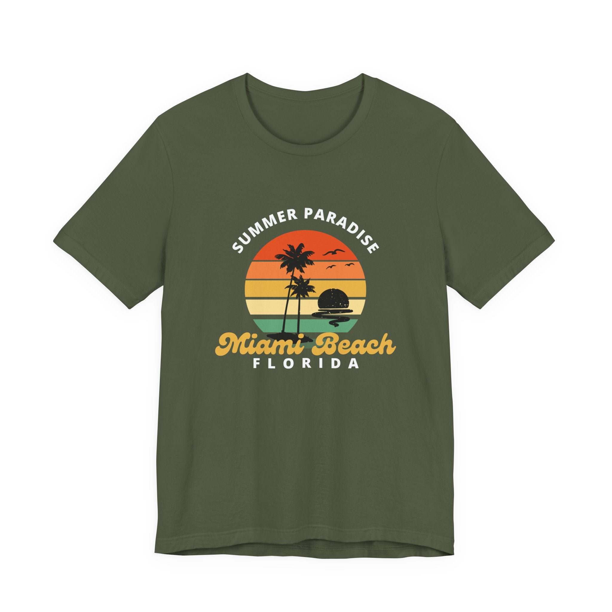 Summer Paradise Miami Beach Tee - Unisex Short Sleeve Shirt