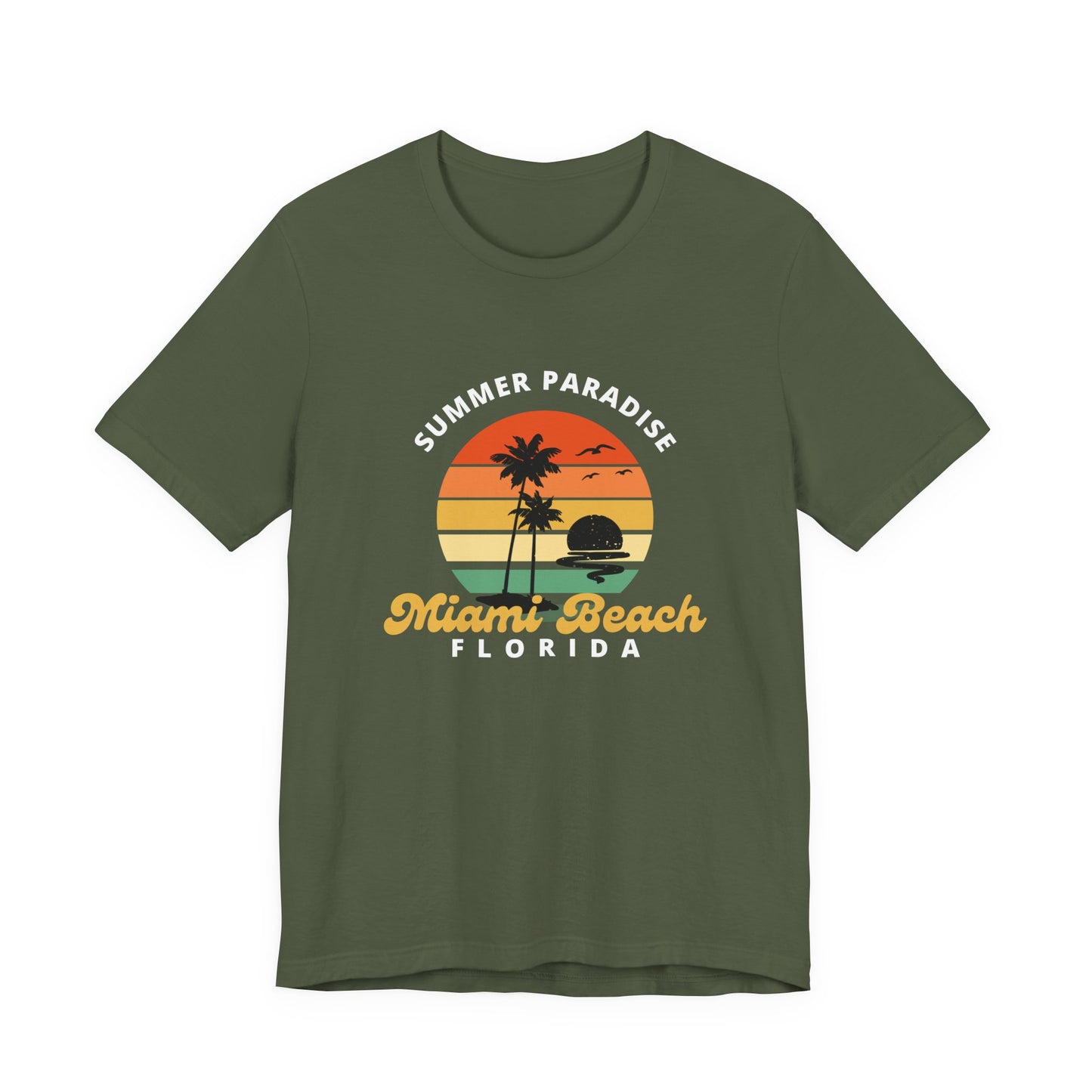 Summer Paradise Miami Beach Tee - Unisex Short Sleeve Shirt