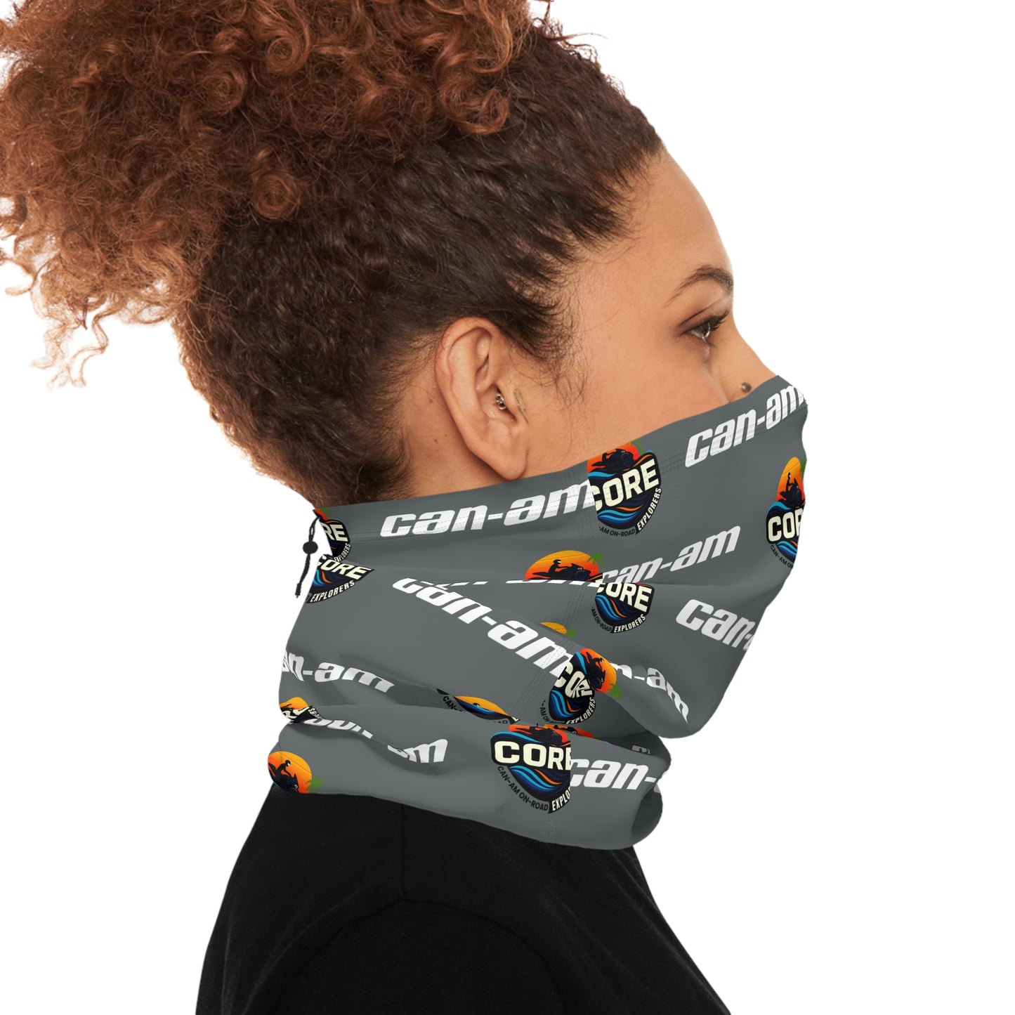Can-Am CORE Branded Winter Neck Gaiter with Drawstring — Windproof Cold-Weather Face Mask