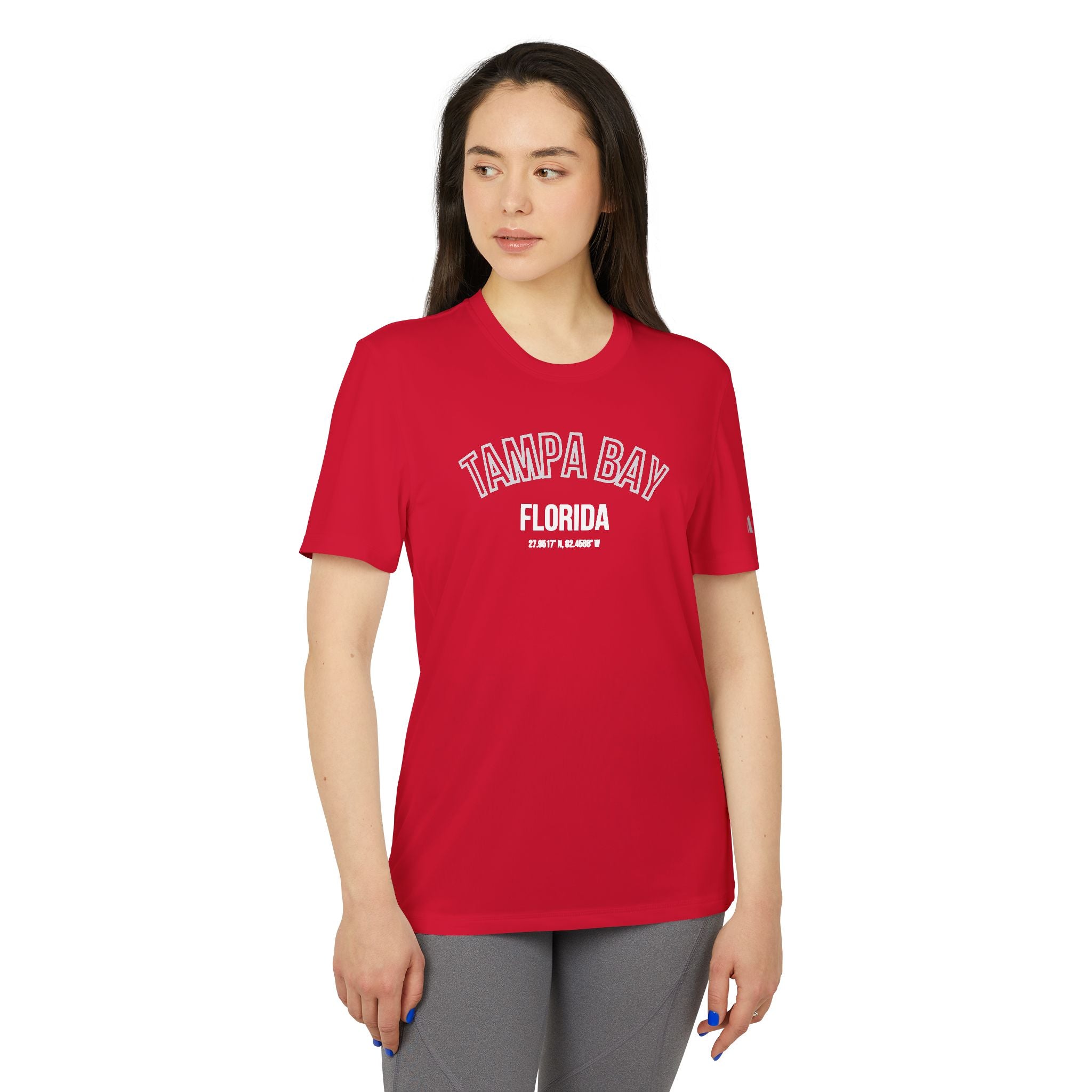 Tampa Bay Florida adidas Sport T-Shirt, Unisex Workout Tee, SPF 50 Protection