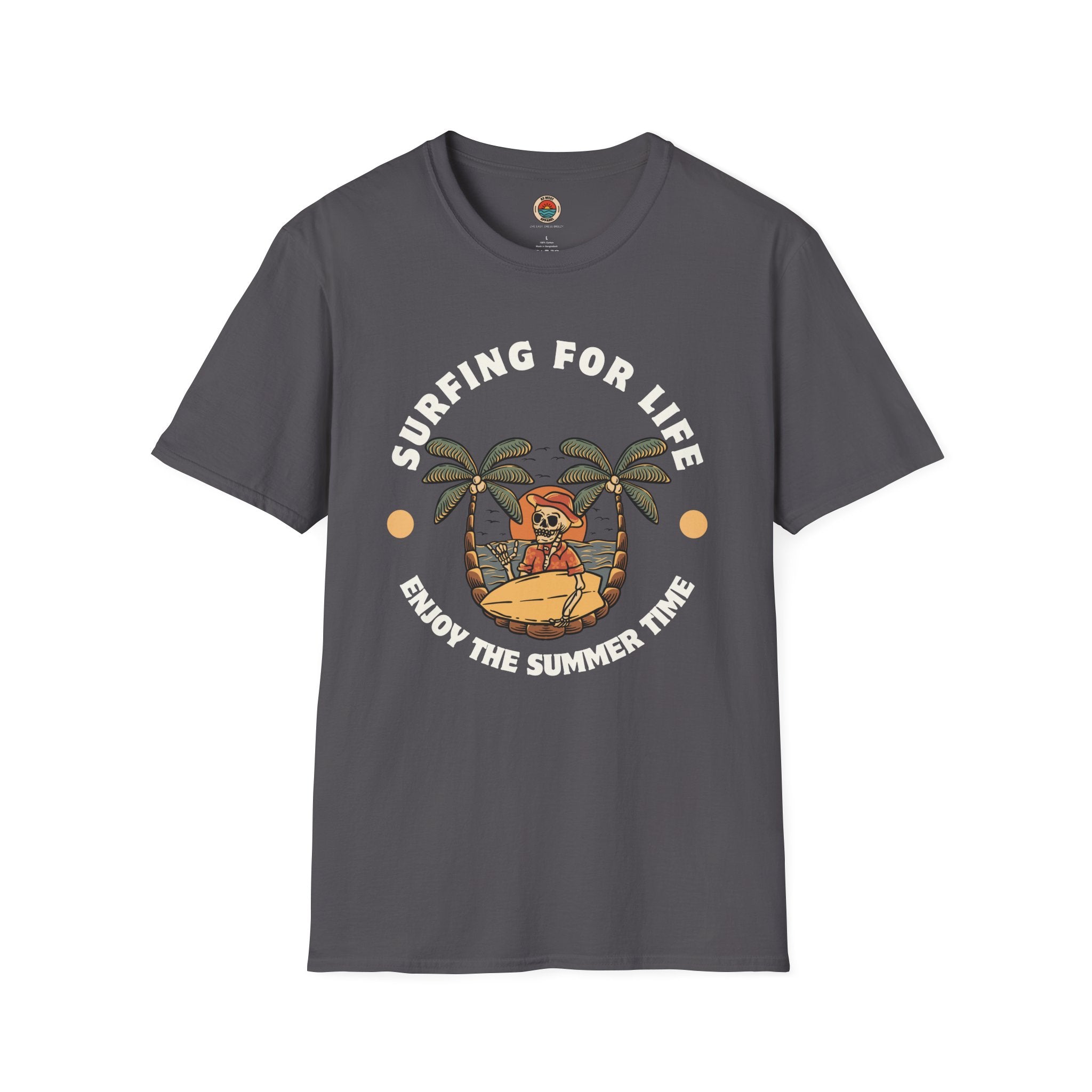 Surfing for Life Unisex Softstyle T-Shirt - Enjoy the Summer Time Graphic Tee