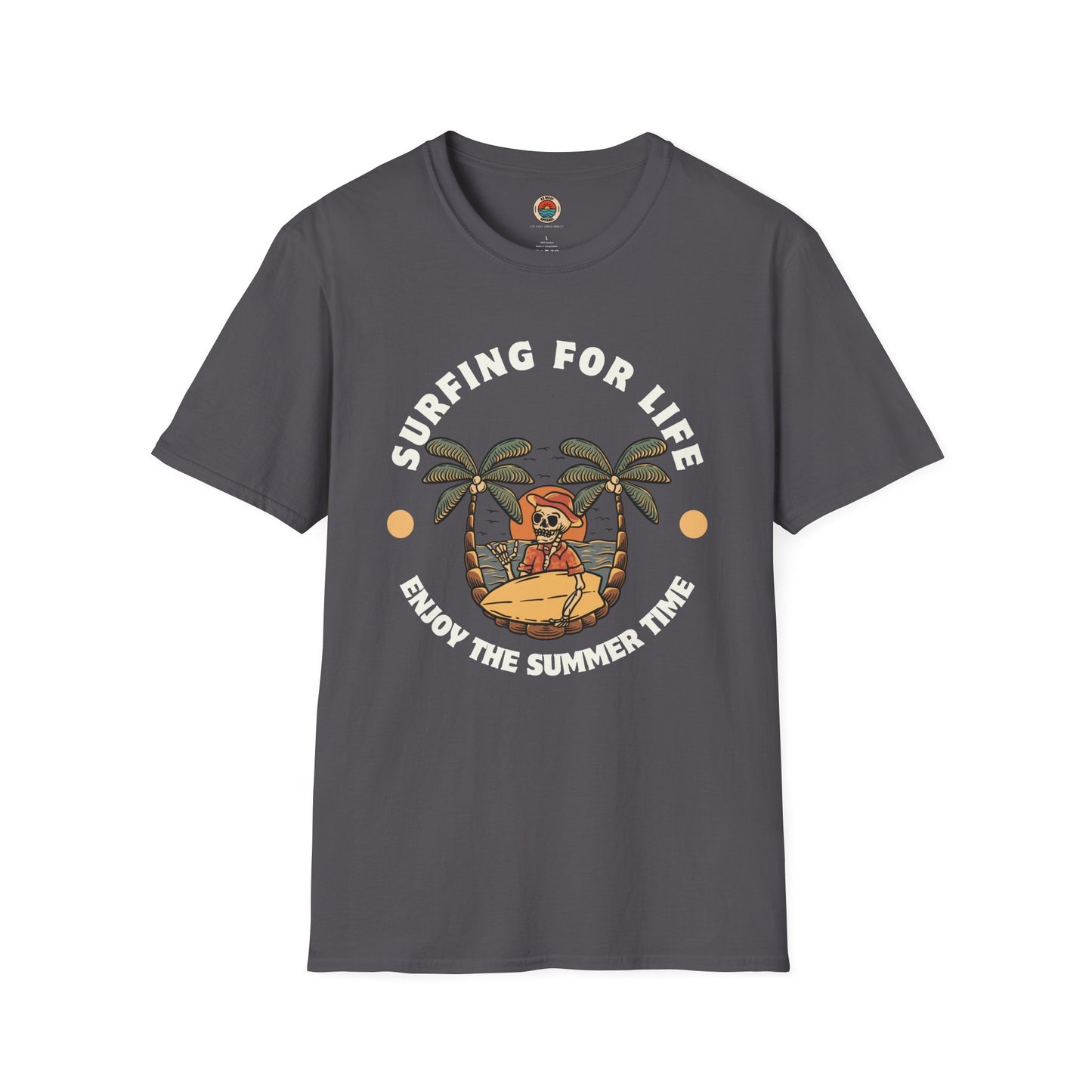 Surfing for Life Unisex Softstyle T-Shirt - Enjoy the Summer Time Graphic Tee