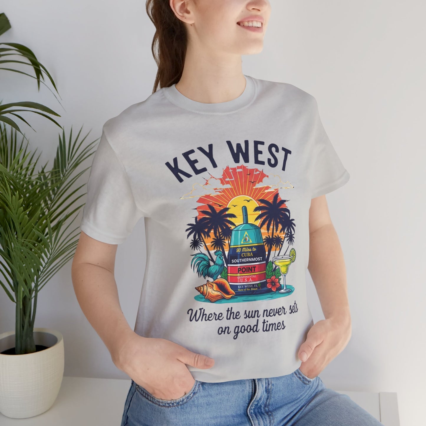 FLORIDA KEYS COLLECTION Key West Sunset Tee, Unisex Jersey T-Shirt, Beach Vibes Shirt