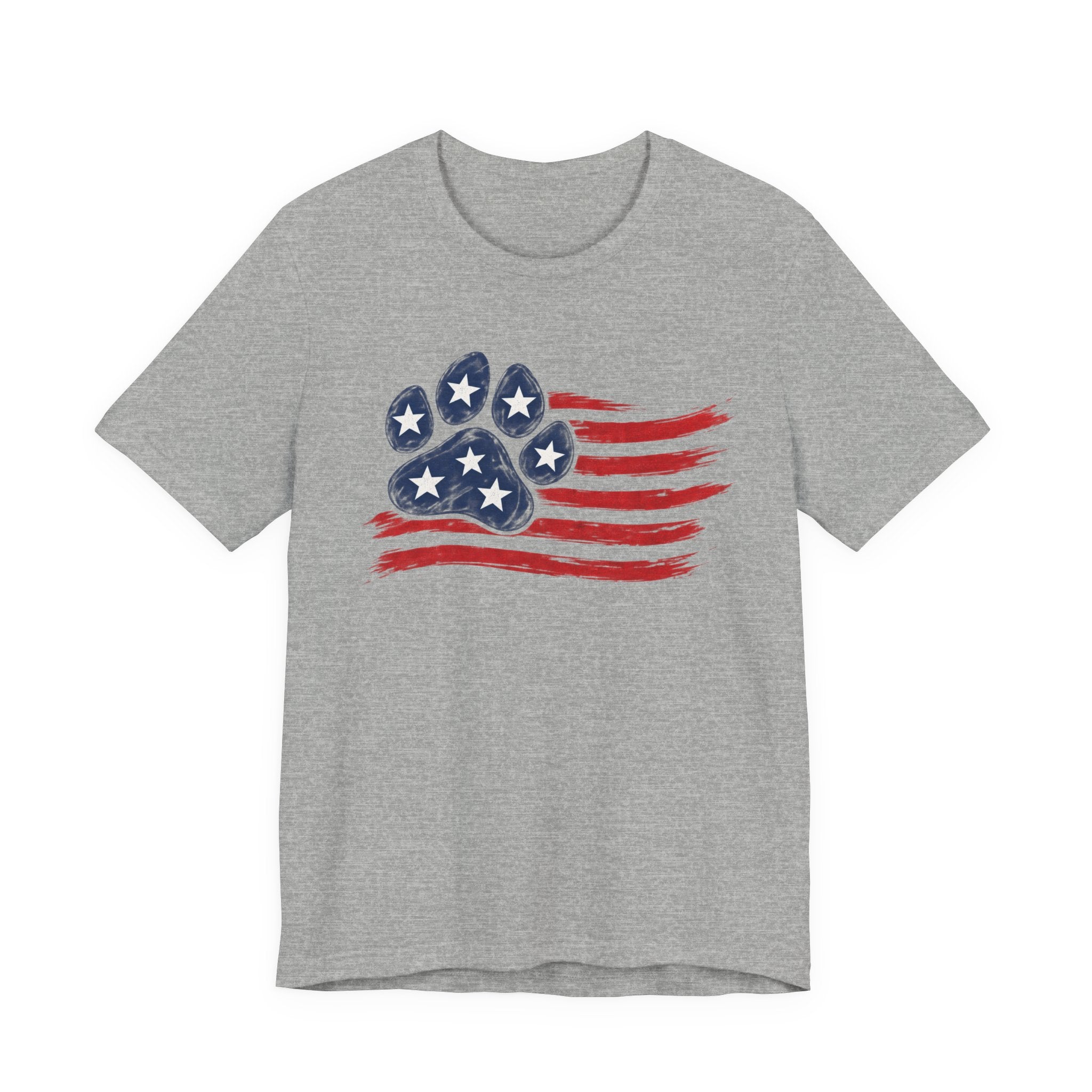American Flag Paw Print T-Shirt — Patriotic Dog Lover Tee