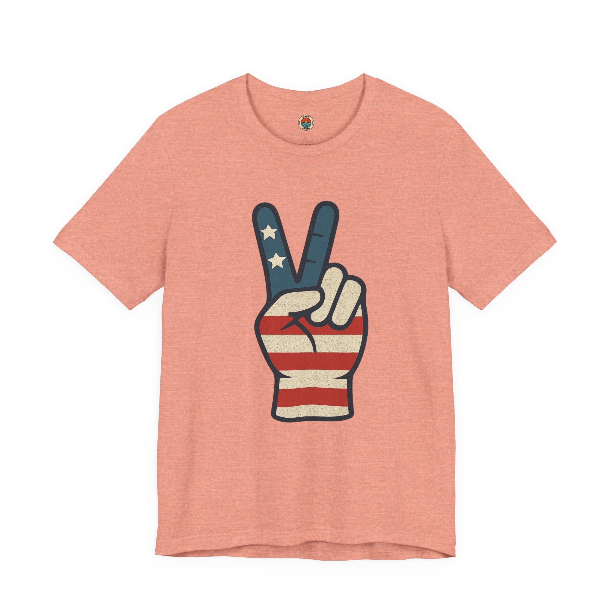 Vintage Peace Sign American Flag Tee, Unisex Tee, Fourth of July Shirt