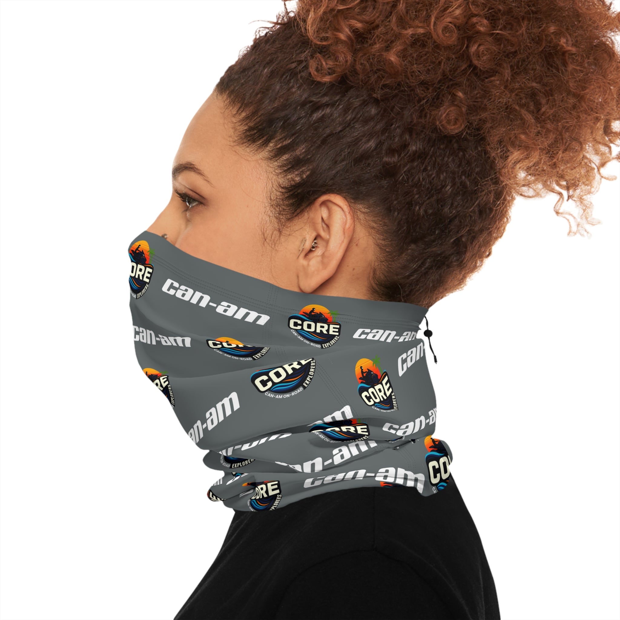 Can-Am CORE Branded Winter Neck Gaiter with Drawstring — Windproof Cold-Weather Face Mask