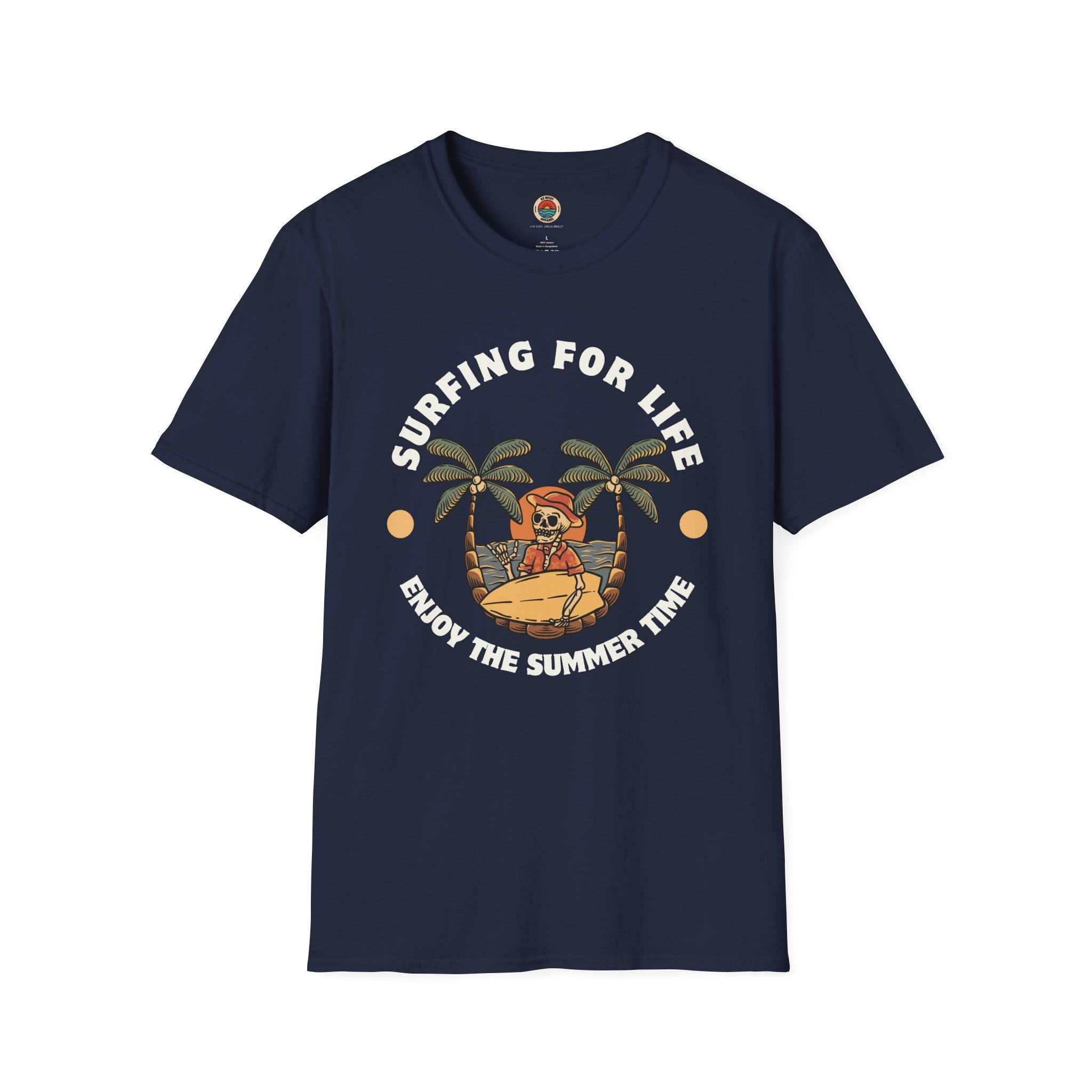Surfing for Life Unisex Softstyle T-Shirt - Enjoy the Summer Time Graphic Tee