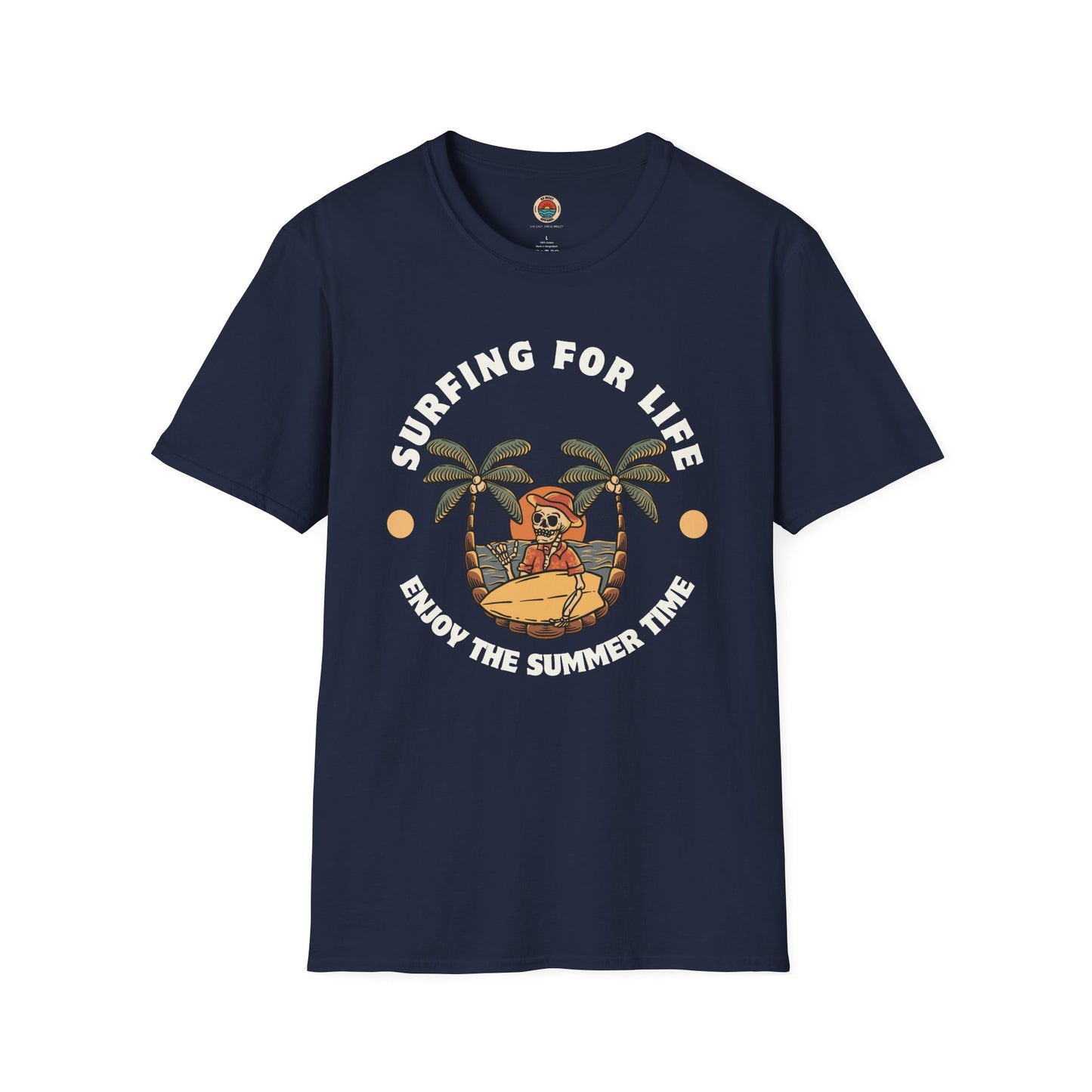 Surfing for Life Unisex Softstyle T-Shirt - Enjoy the Summer Time Graphic Tee