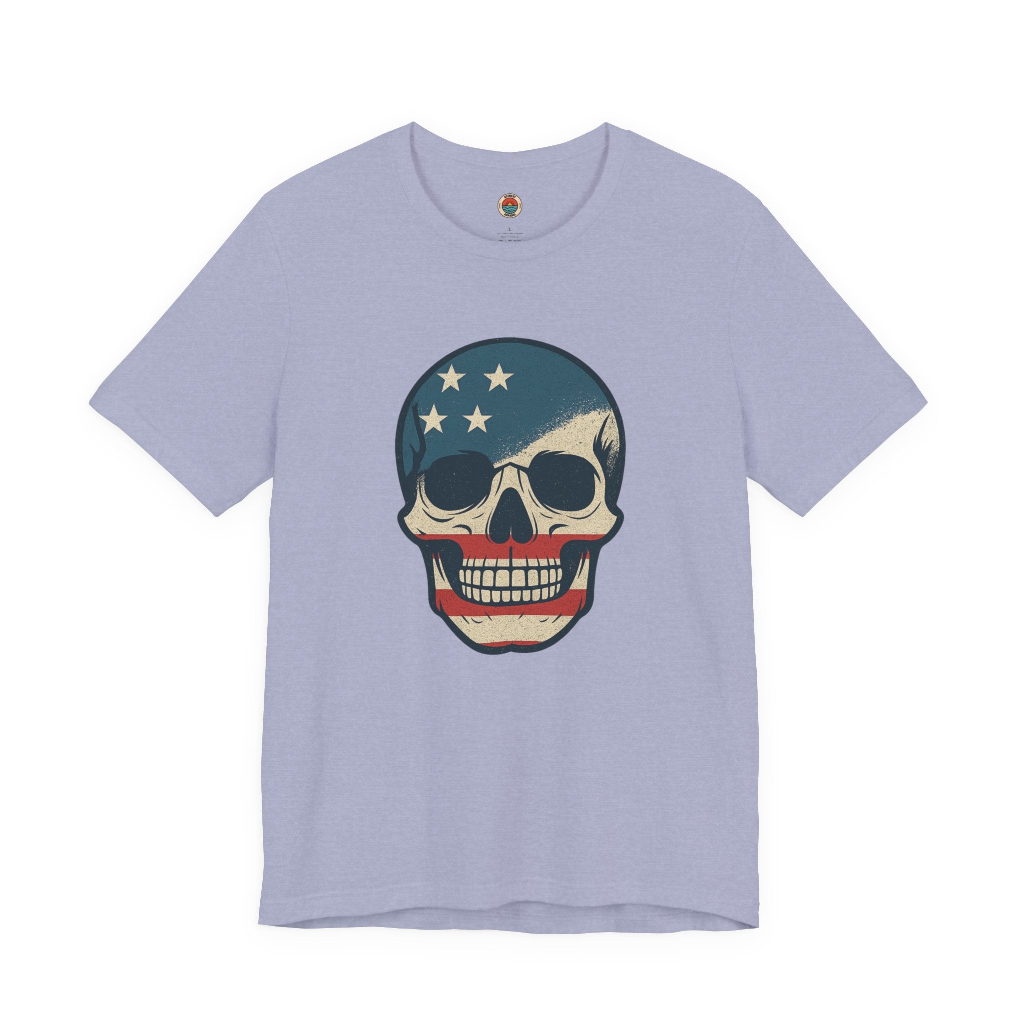 Patriotic Skull Tee, Unisex Graphic T-Shirt, Cool Skull Shirt, Festival Outfits