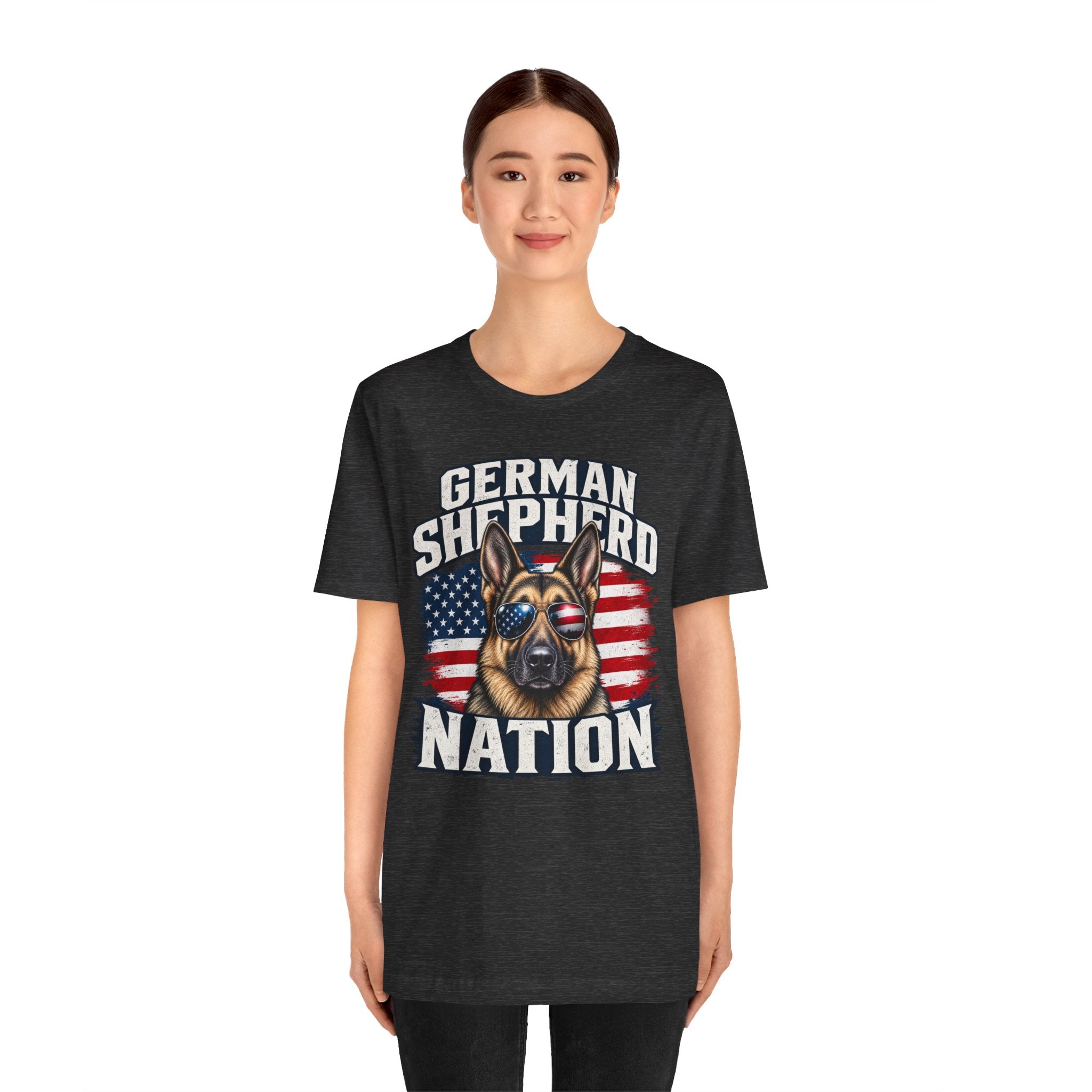 German Shepherd Nation T-Shirt – American Flag Dog Tee for Dog Lovers