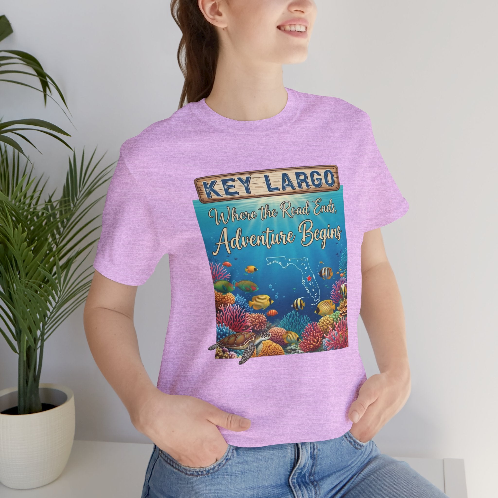 FLORIDA KEYS COLLECTION Key Largo Adventure Begins Tee, Unisex T-Shirt, Beachwear
