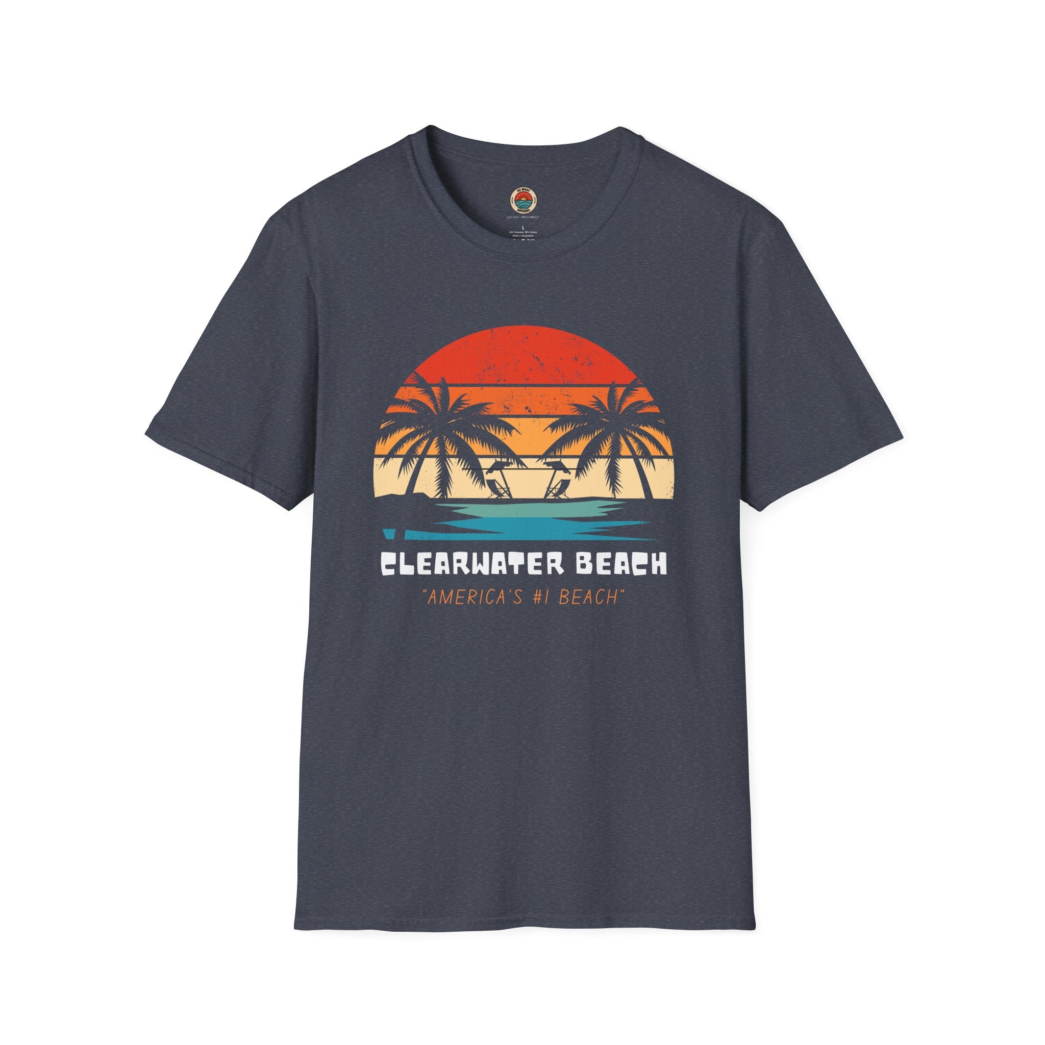 Clearwater Beach Unisex Softstyle T-Shirt - Vintage Sunset Design