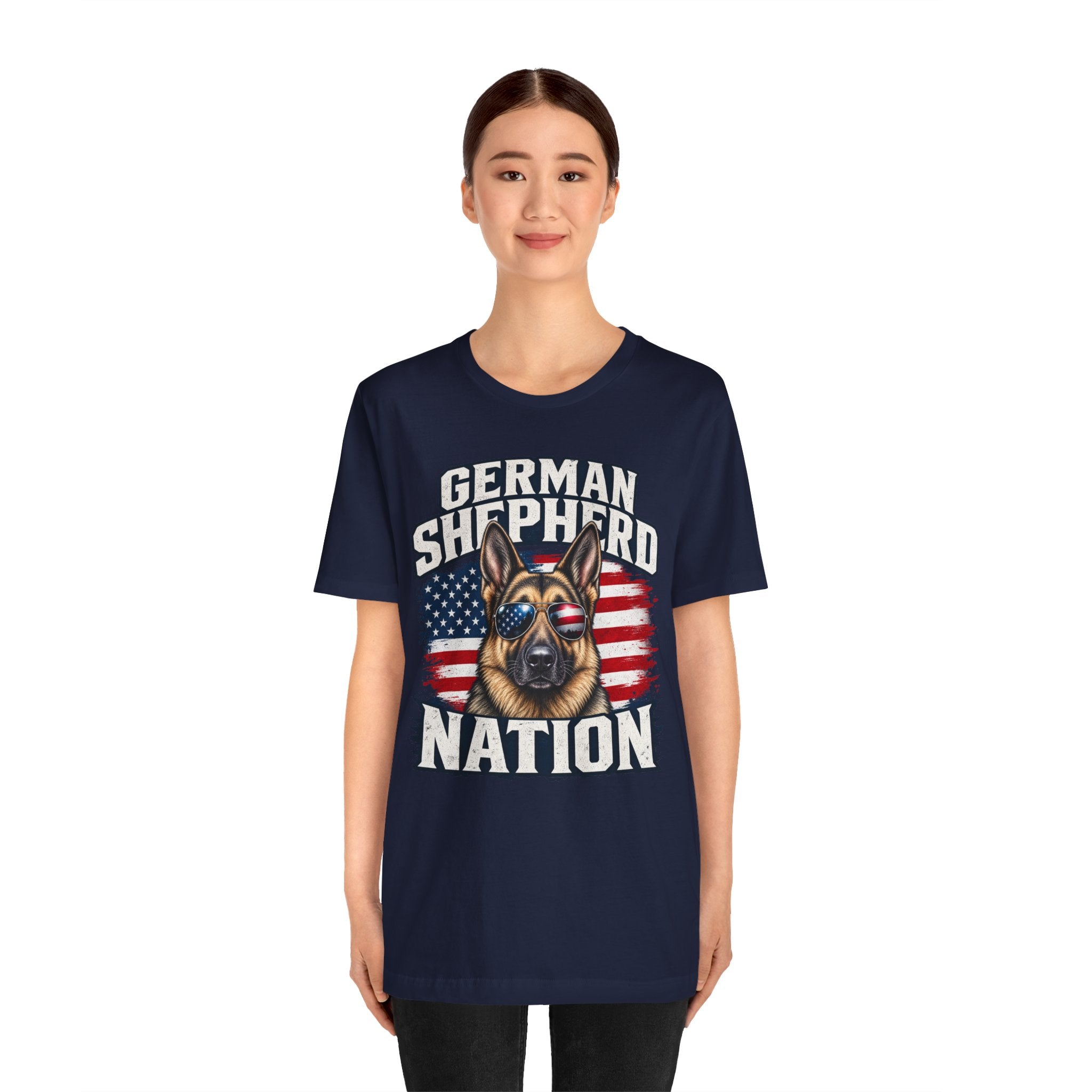 German Shepherd Nation T-Shirt – American Flag Dog Tee for Dog Lovers