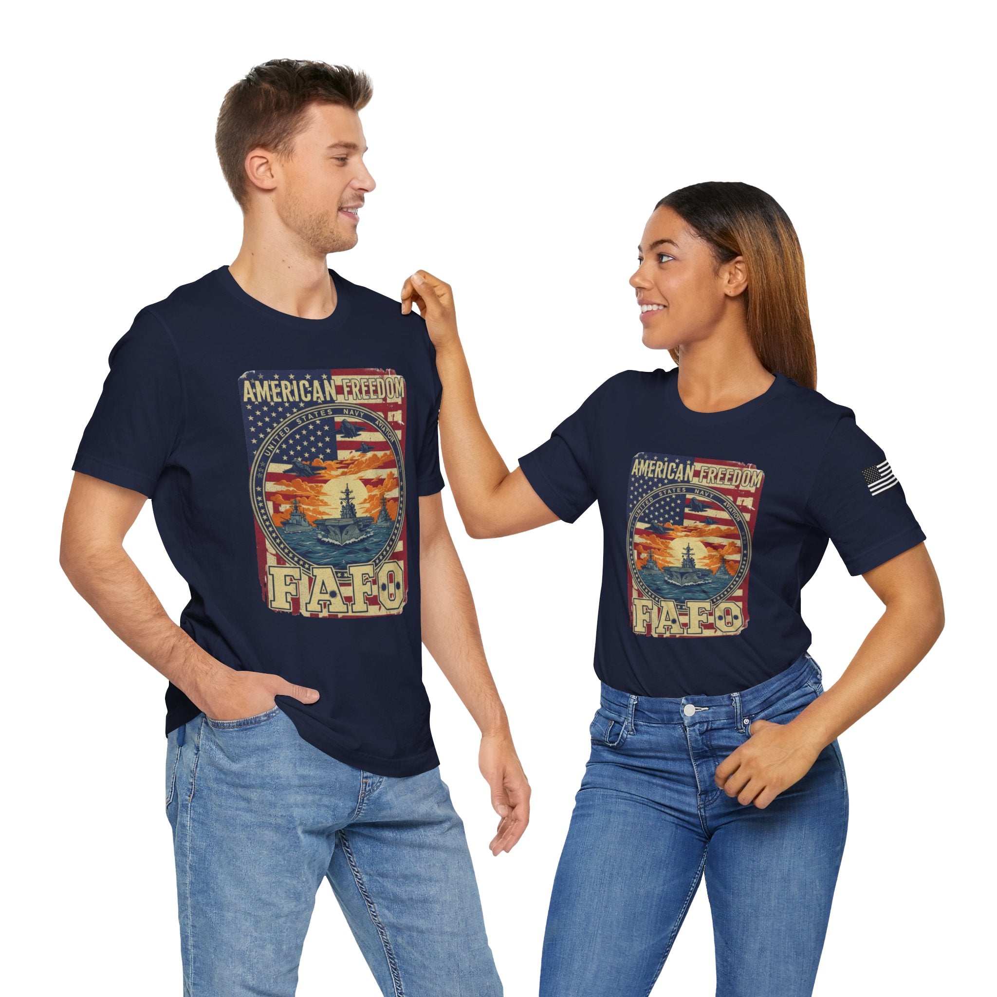 Patriotic Freedom Tee | Unisex Short Sleeve Shirt, American Flag Shirt, Casual Wear, Gift for Veterans