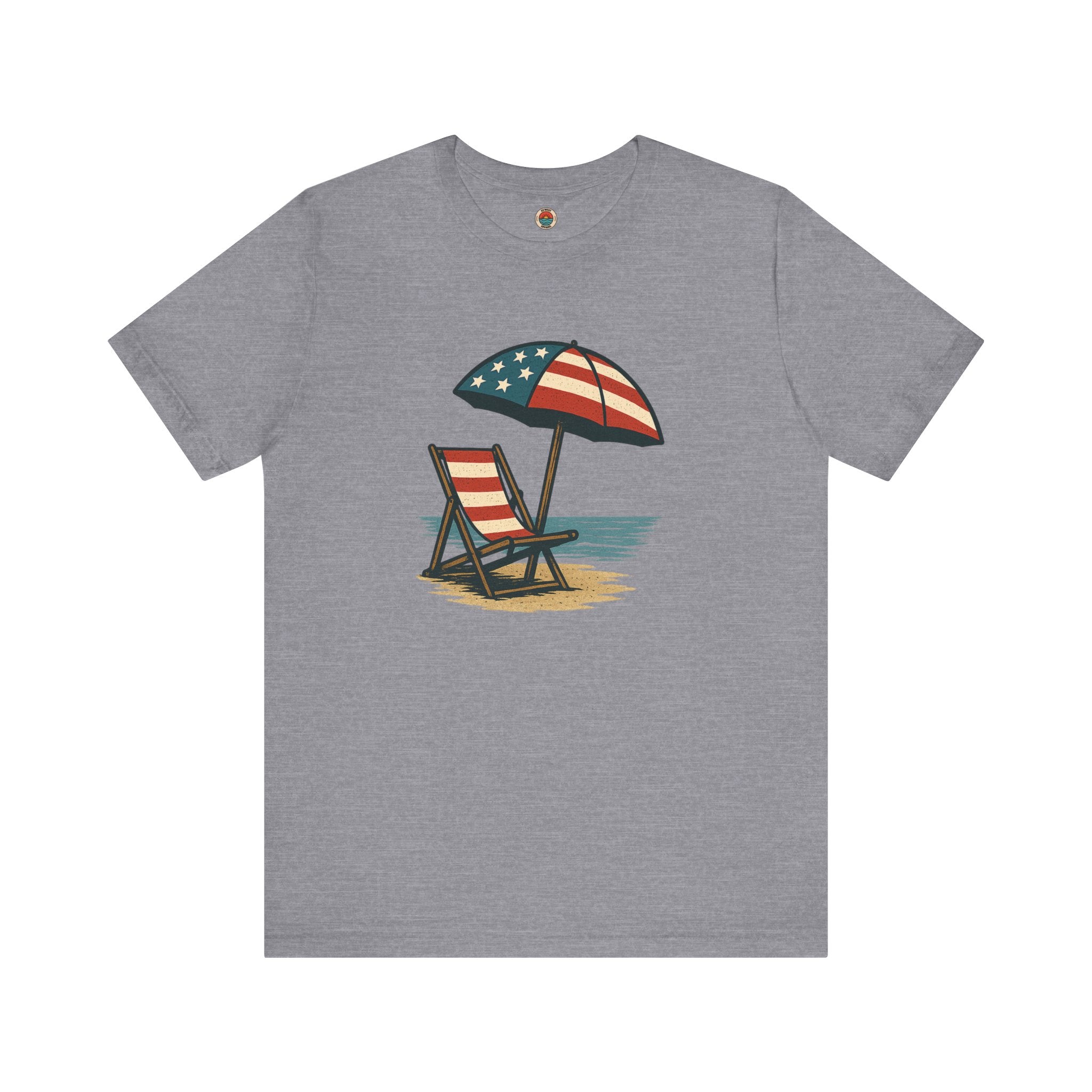 Patriotic Beach Tee, Unisex Summer Shirt, Americana Apparel, 4th of July