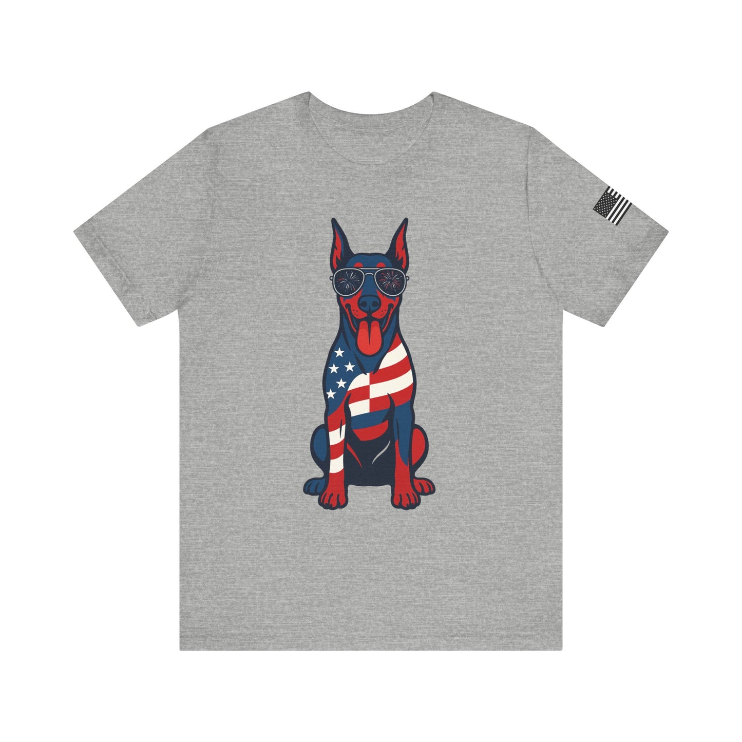 Patriotic Doberman Dog Tee, Unisex Graphic Shirt for Dog Lovers