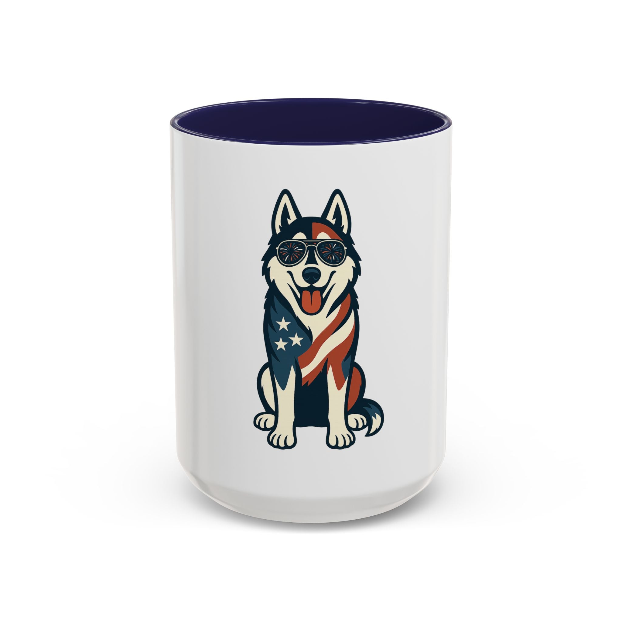 Patriotic Siberian Husky Dog Coffee Mug, Unique Pet Lover Gift