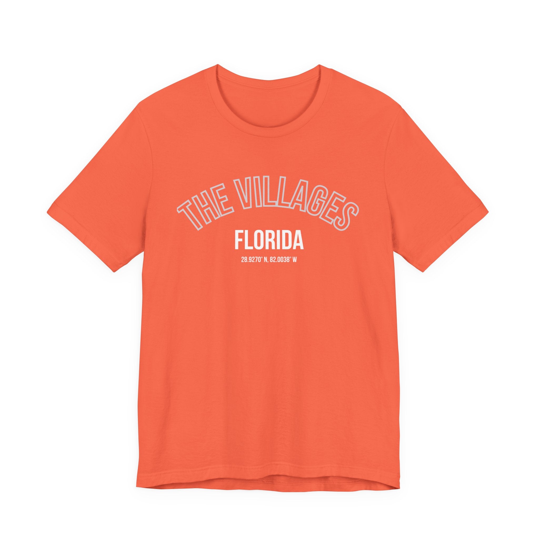 The Villages Florida Unisex Short Sleeve Tee - Trendy Orange T-Shirt
