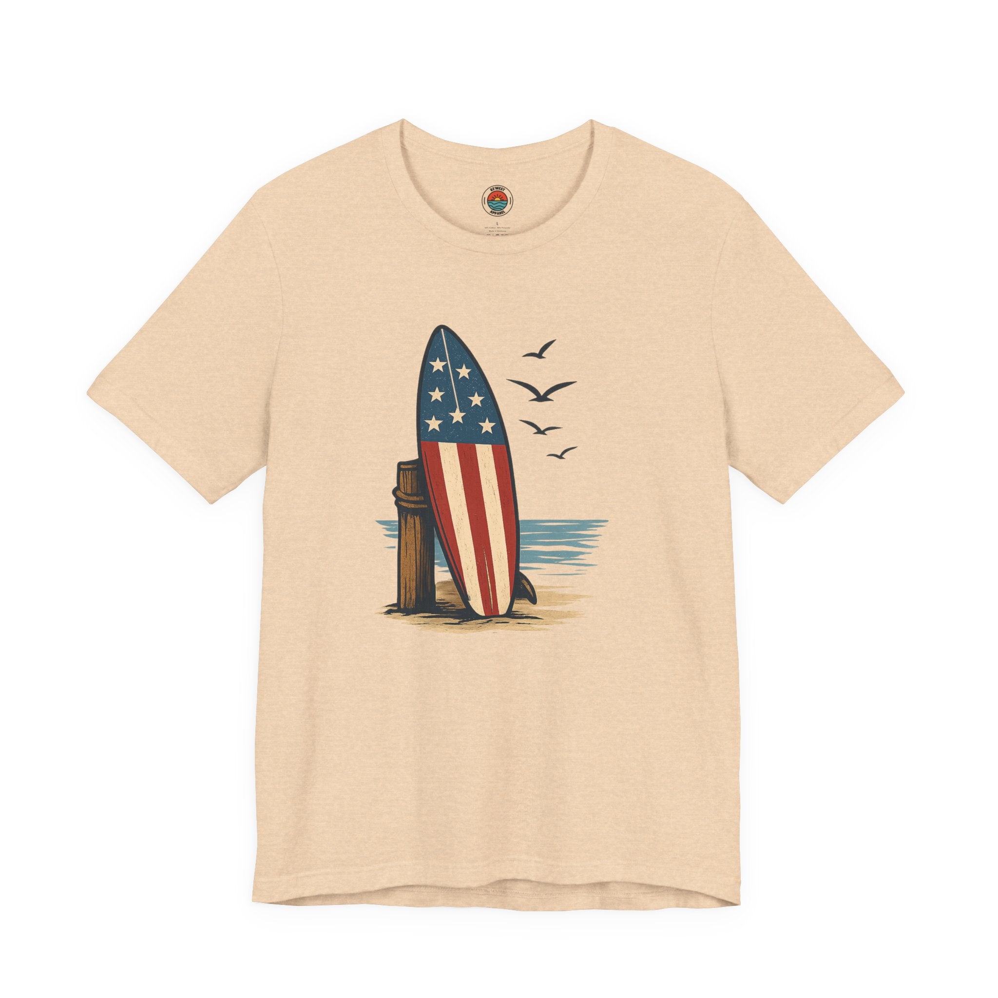 Patriotic Surfing T-Shirt | Unisex Tee for Summer