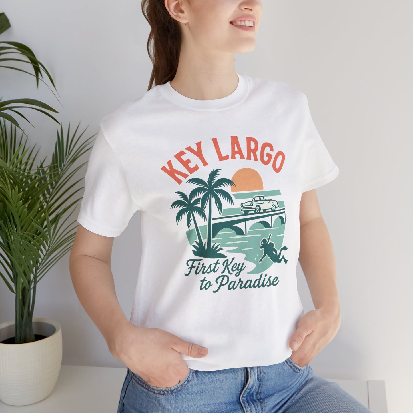 FLORIDA KEYS COLLECTION Key Largo Vintage Vibe Tee, Unisex Jersey Shirt