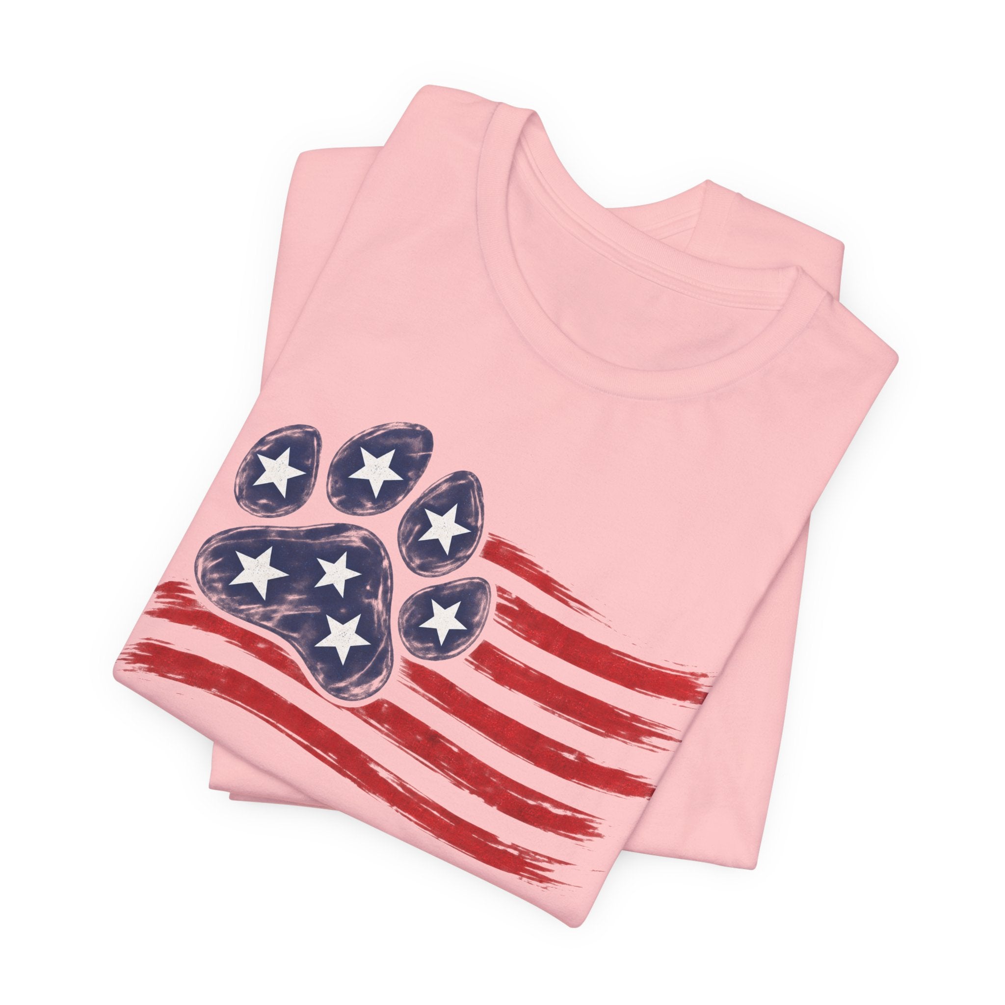 American Flag Paw Print T-Shirt — Patriotic Dog Lover Tee