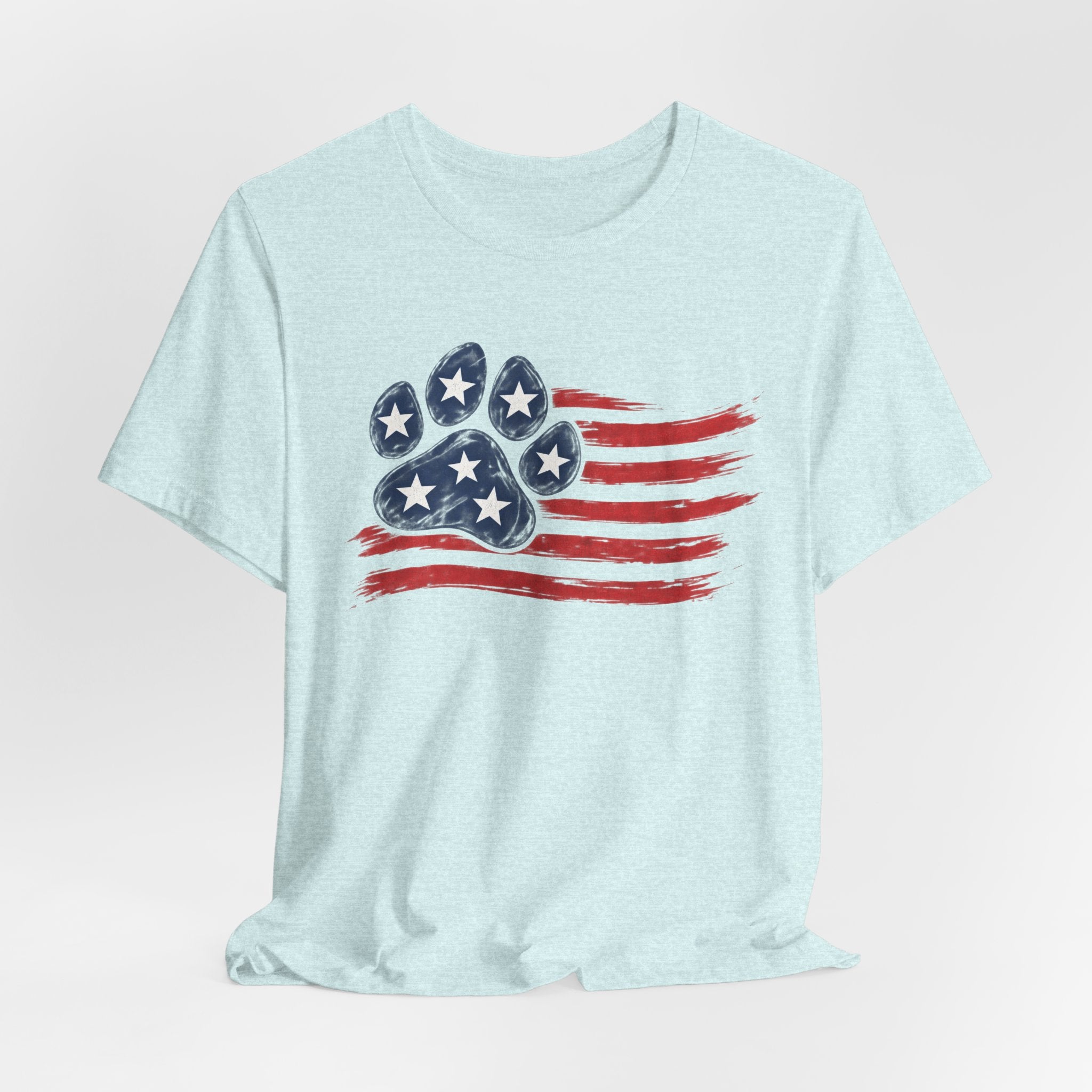 American Flag Paw Print T-Shirt — Patriotic Dog Lover Tee