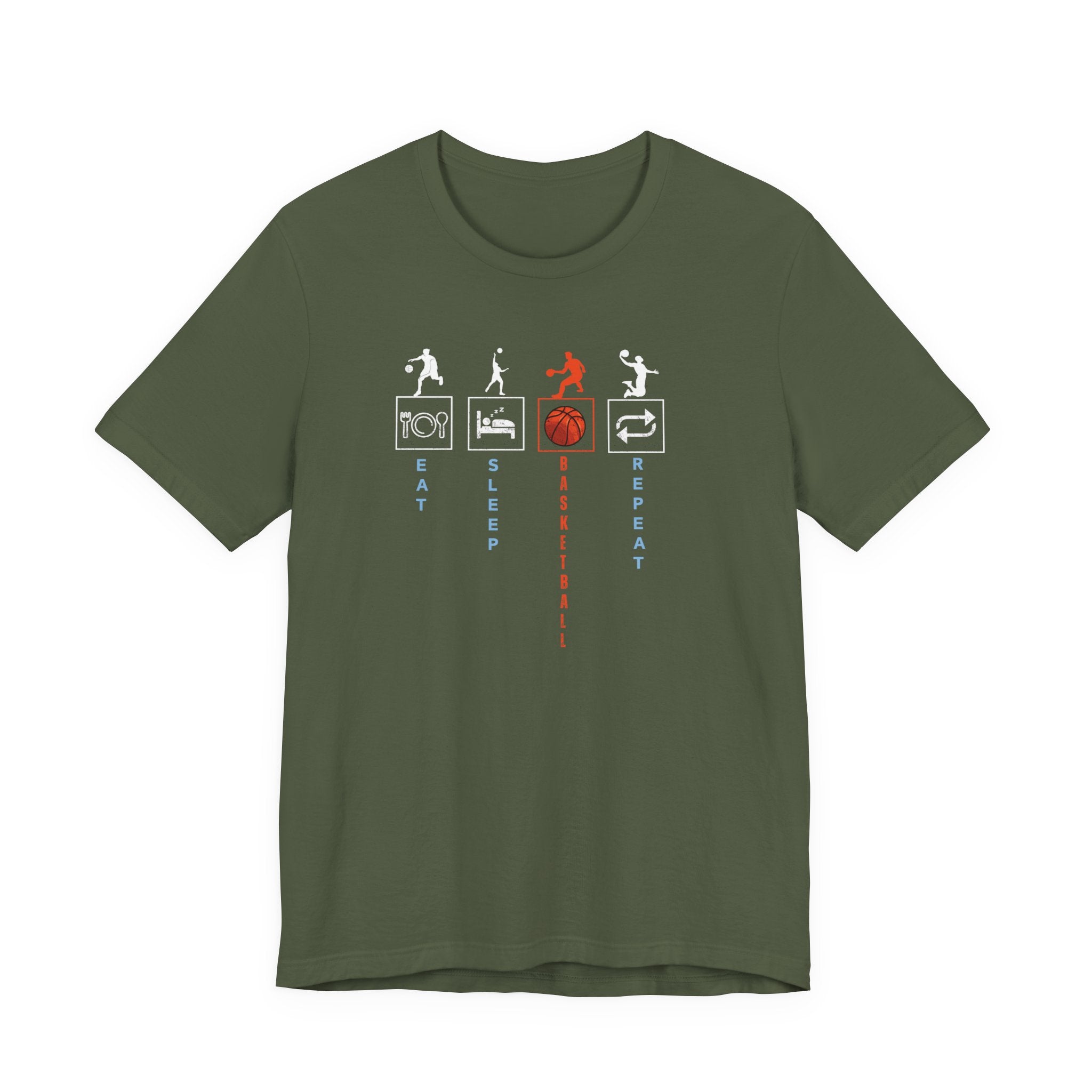 Basketball Lifestyle Tee - Eat Sleep Basketball Repeat Unisex Jersey S/S Tee