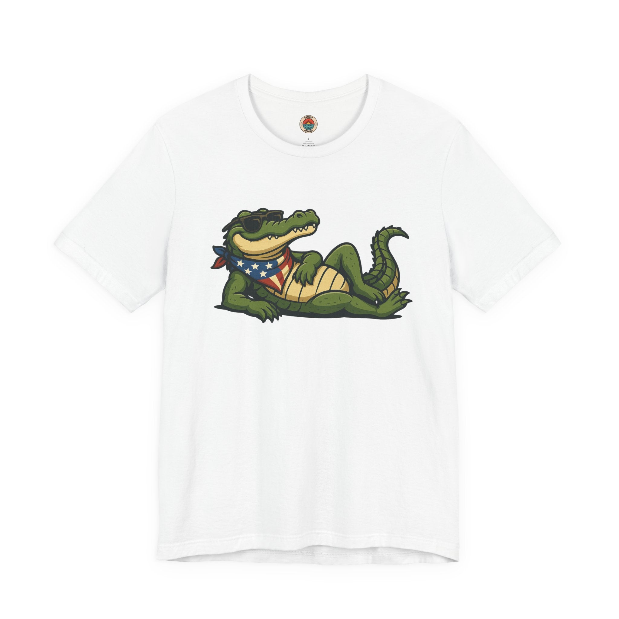 Crocodile Americana Tee: Fun Unisex T-Shirt for Summer