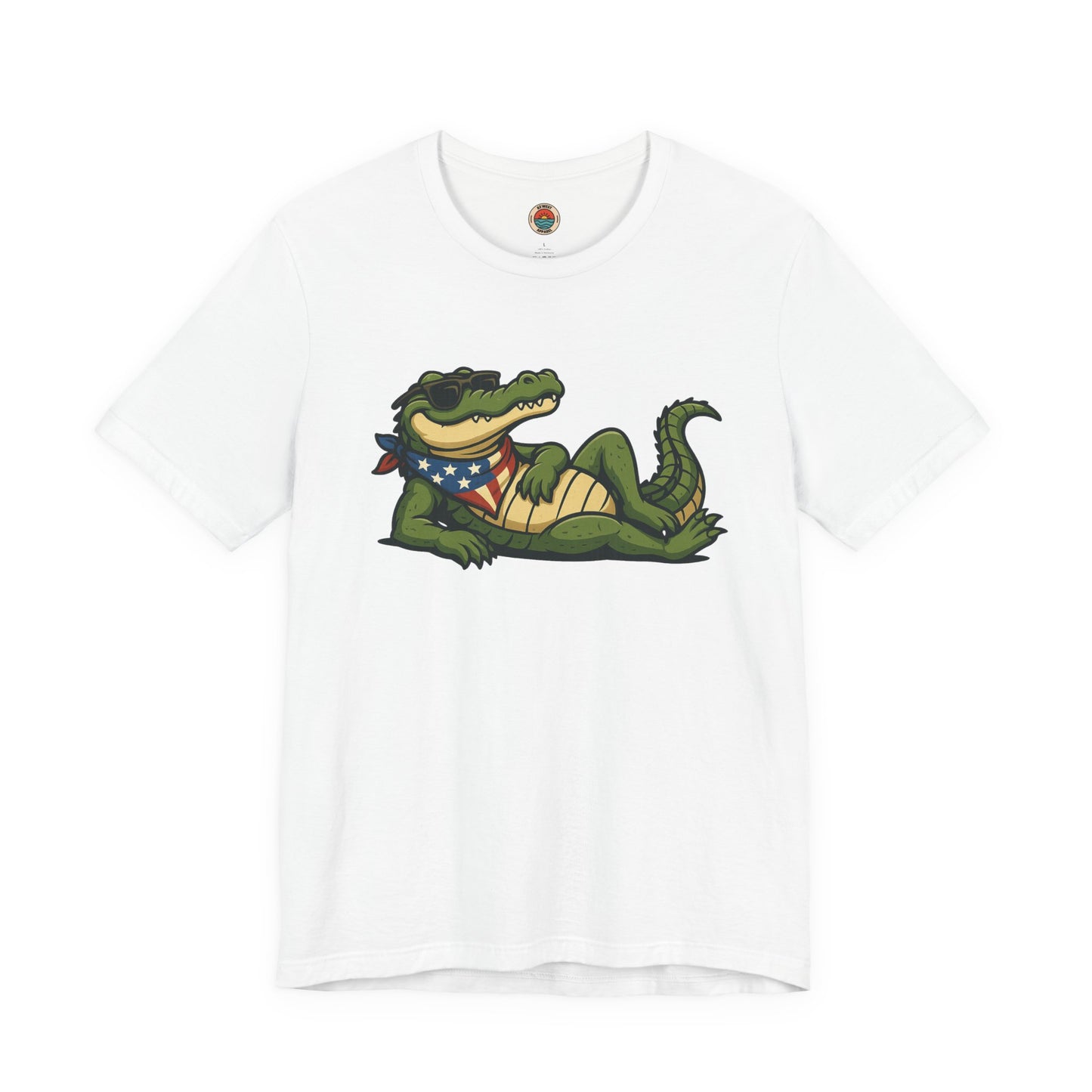 Crocodile Americana Tee: Fun Unisex T-Shirt for Summer