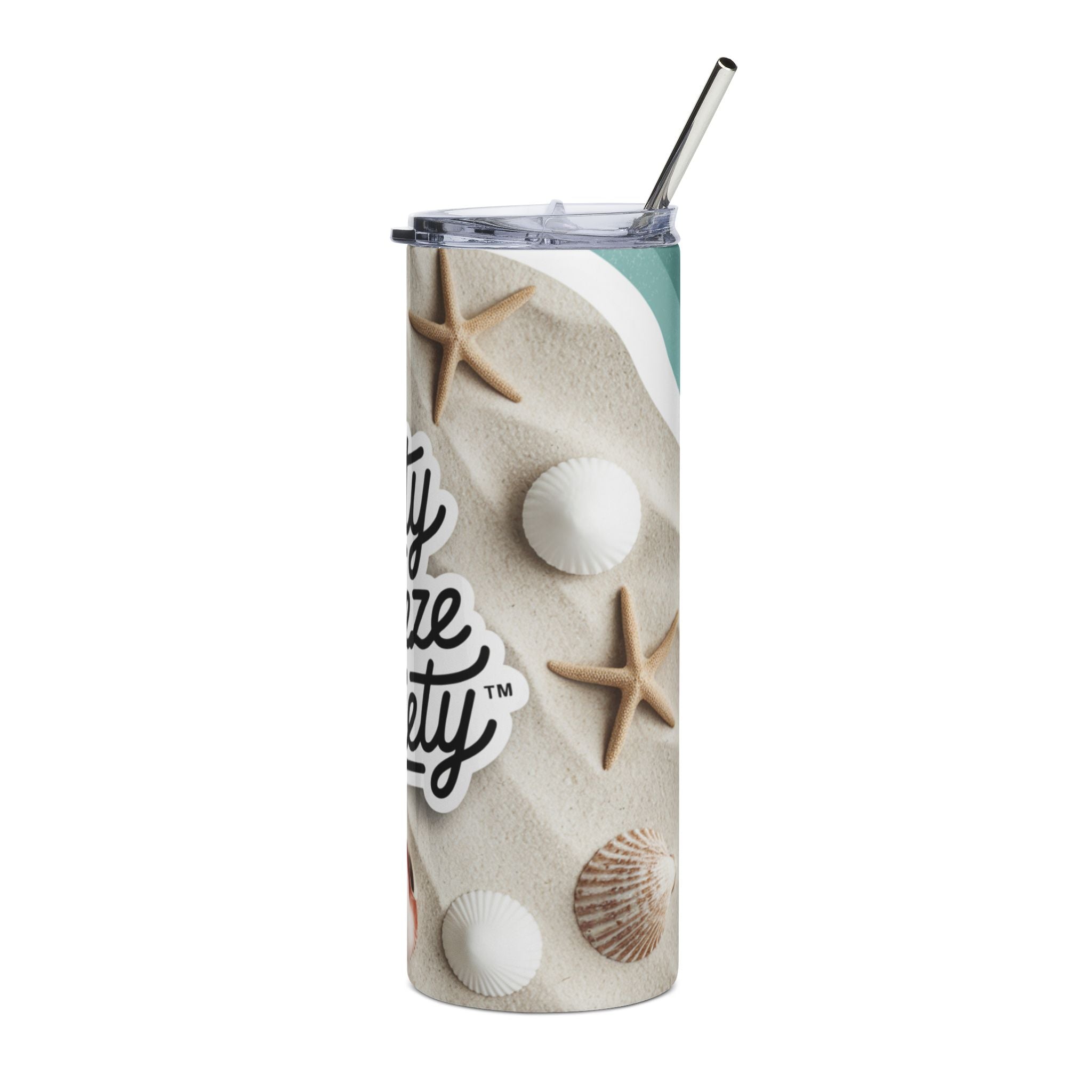 Salty Breeze Society Stainless Steel Tumbler, Beach Lovers Drinkware, Coastal Vibes Tumbler, Summer Gift, Travel Mug for Ocean Lovers