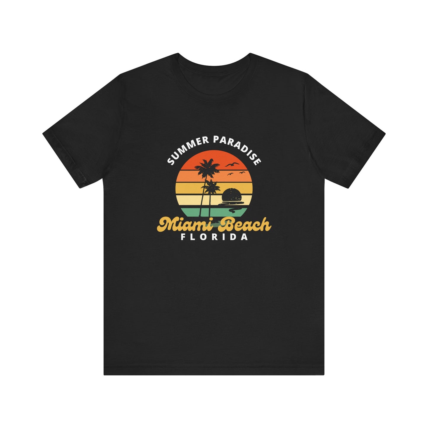 Summer Paradise Miami Beach Tee - Unisex Short Sleeve Shirt