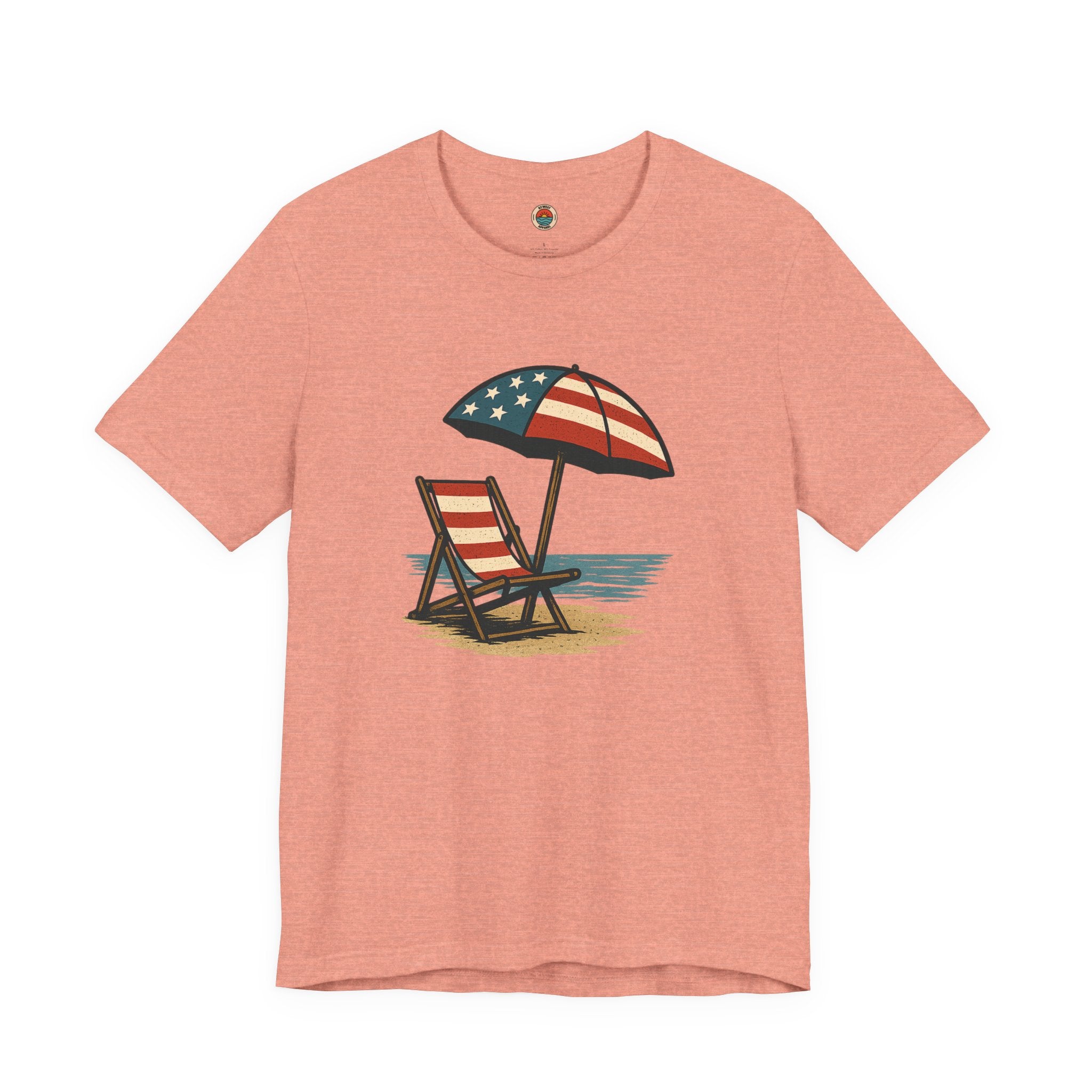 Patriotic Beach Tee, Unisex Summer Shirt, Americana Apparel, 4th of July