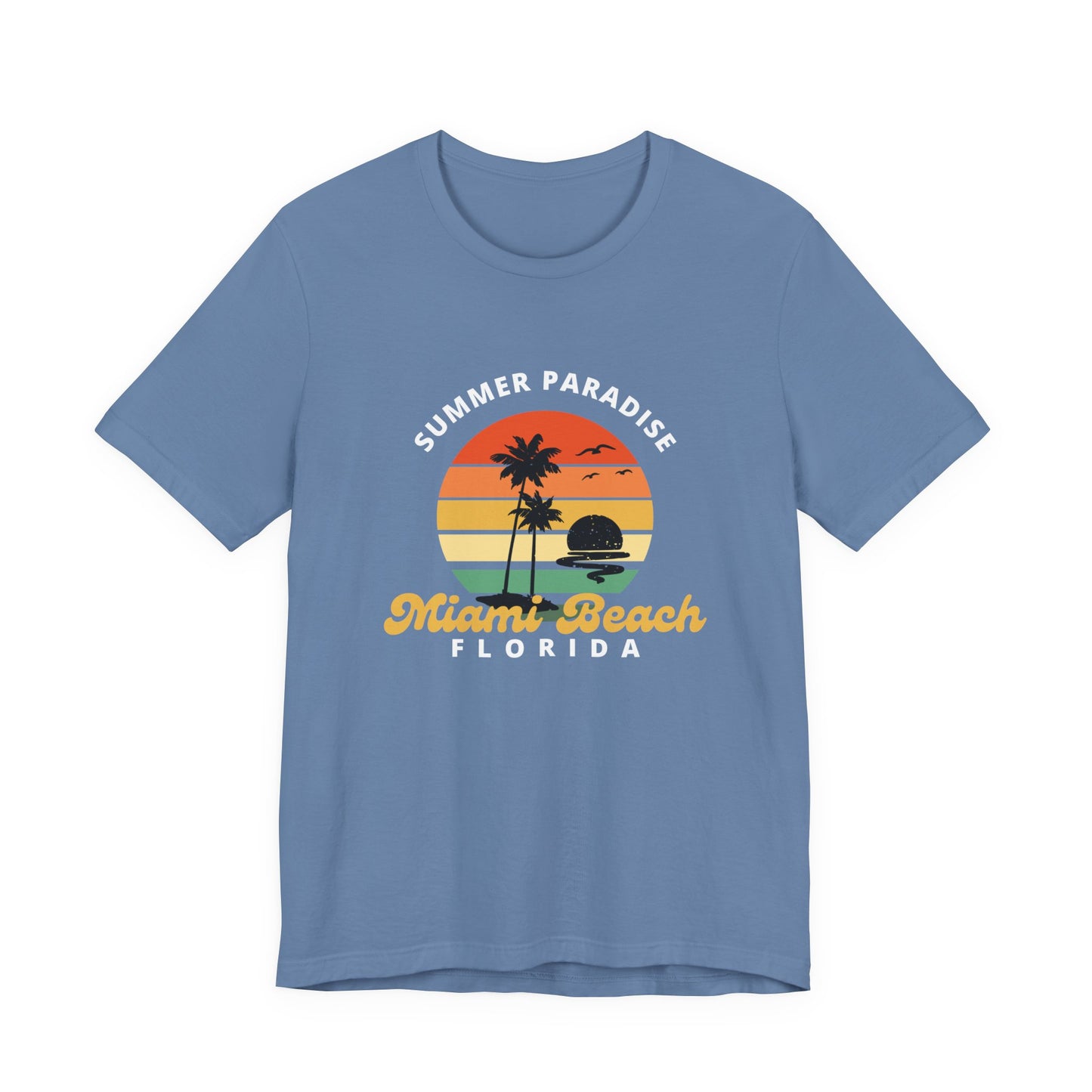 Summer Paradise Miami Beach Tee - Unisex Short Sleeve Shirt