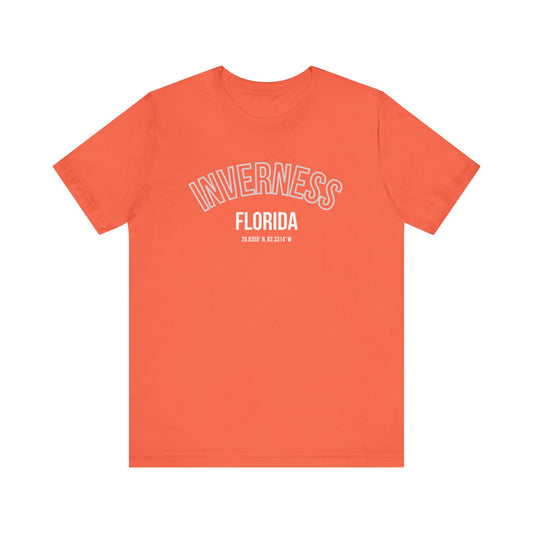 Inverness Florida Unisex Jersey Tee - Casual Coral Graphic Shirt