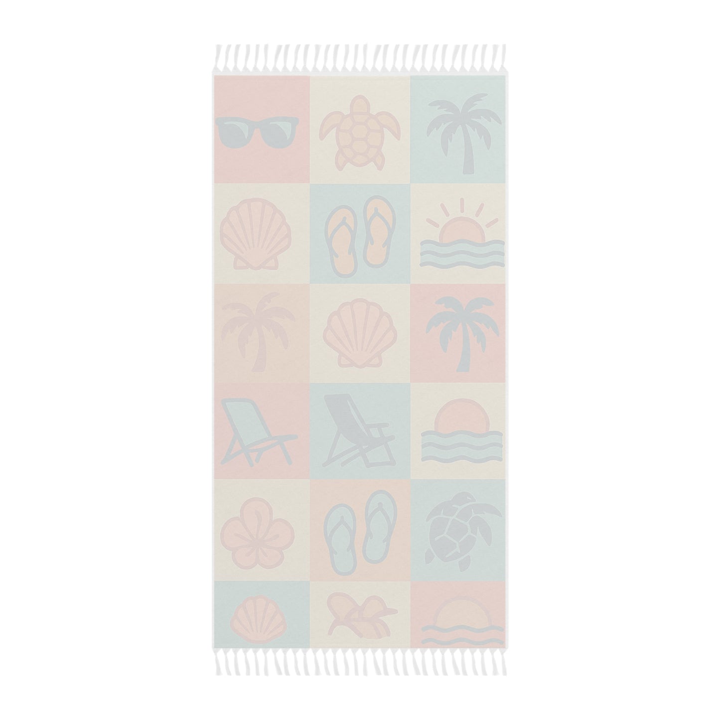 Boho Beach Towel - Sun & Sea Vibes, Ideal for Summer, Yoga, Pool Days
